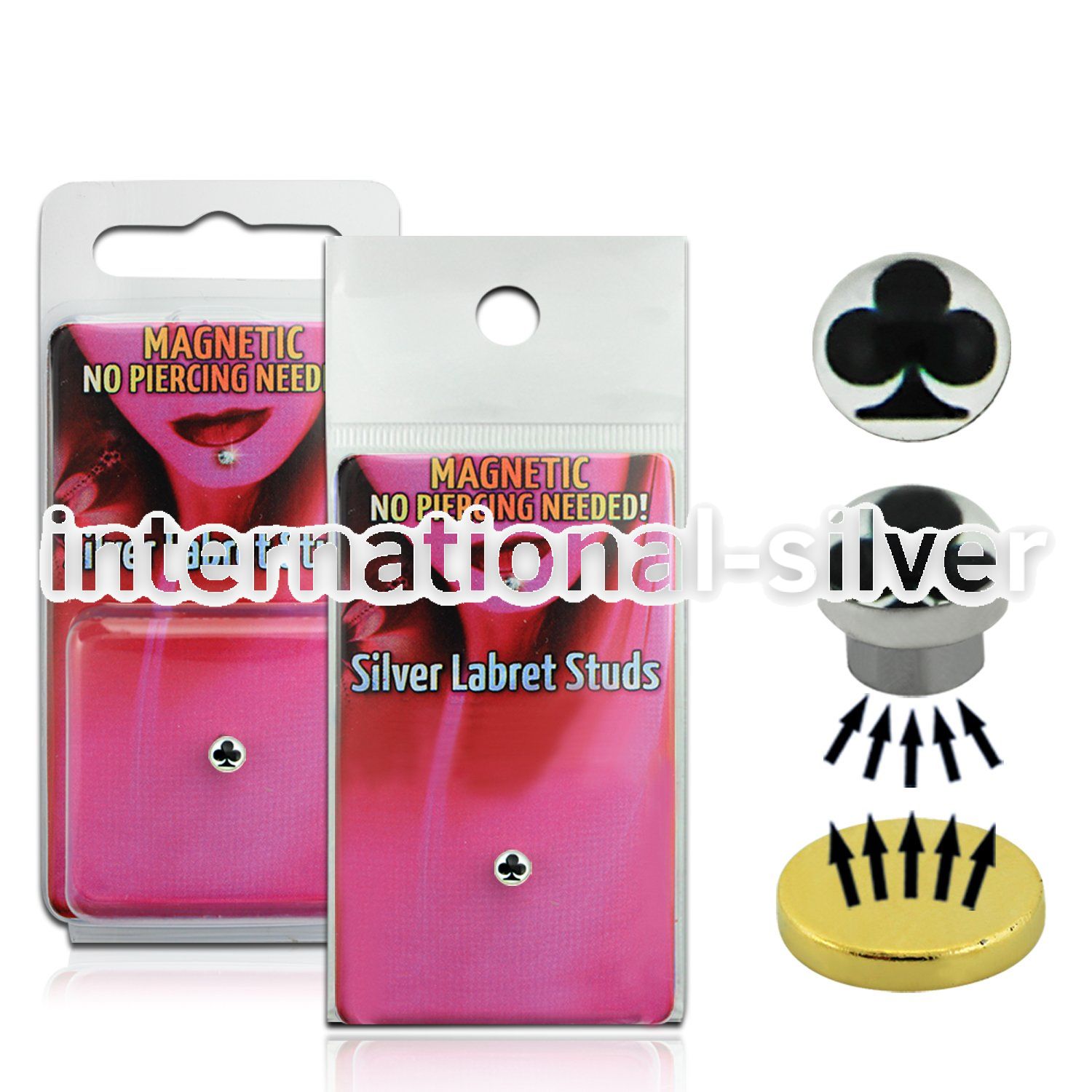 pkml12 fake illusion body jewelry silver 925 belly button