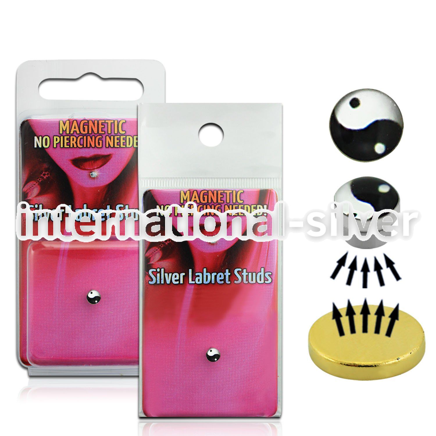 pkml3 fake illusion body jewelry silver 925 belly button