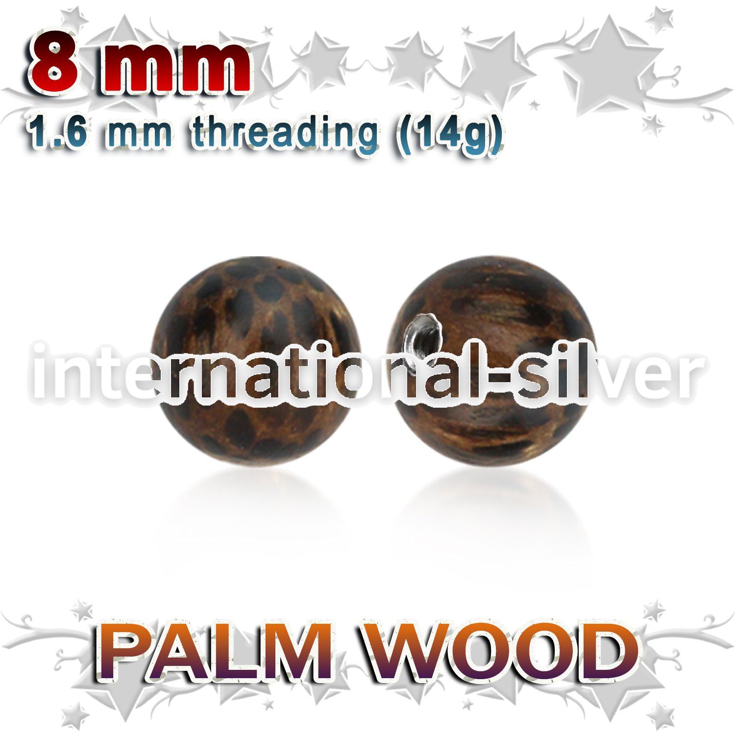 plball8 loose body jewelry parts organic body jewelry 