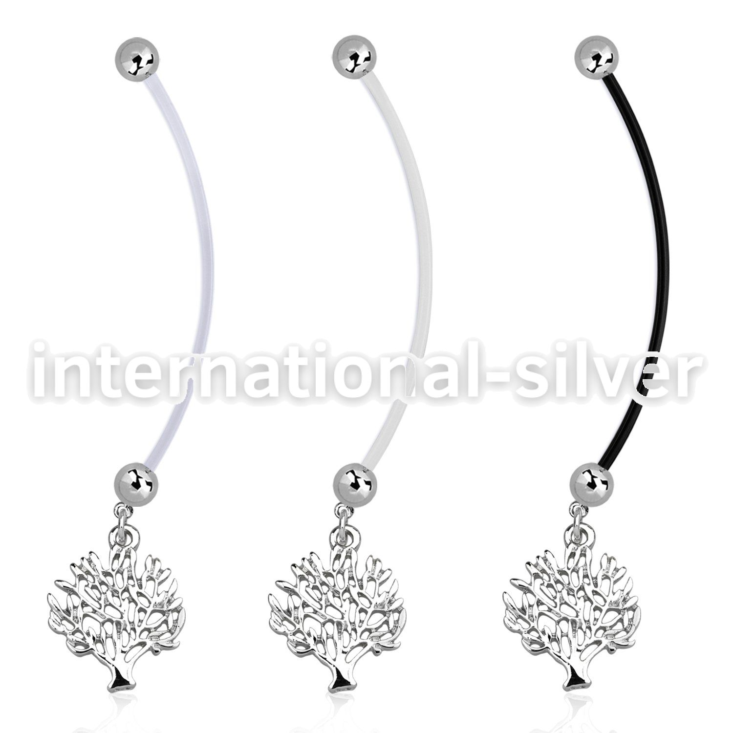 pnd697 pregnancy belly ring w dangling tree of life 