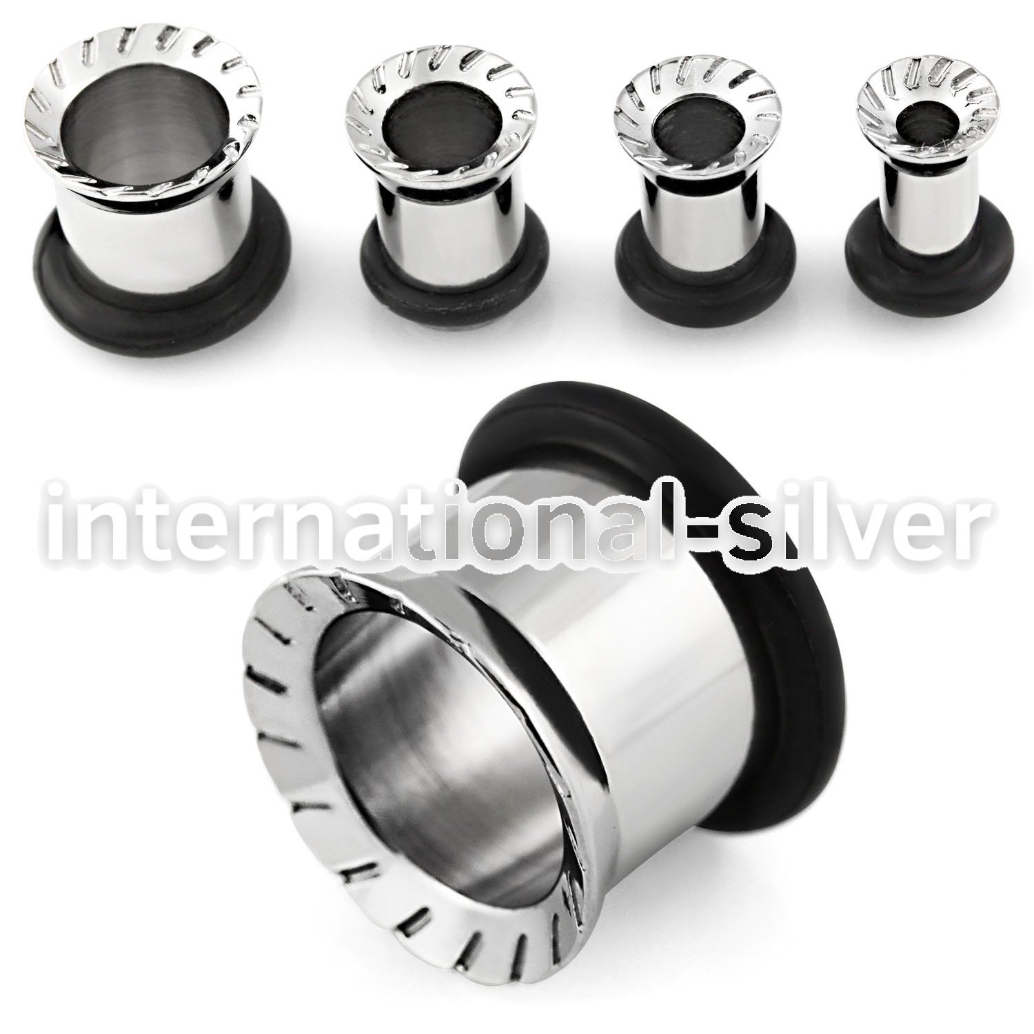 rpg high polished 316l steel single flared tunnel w bevel