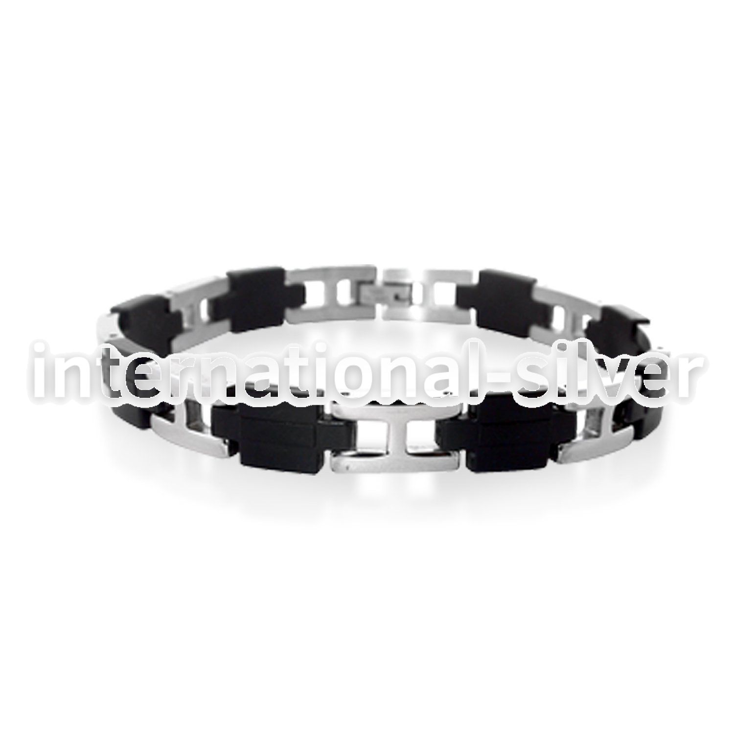 rsb39 bracelet with rubber high polished steel hinges