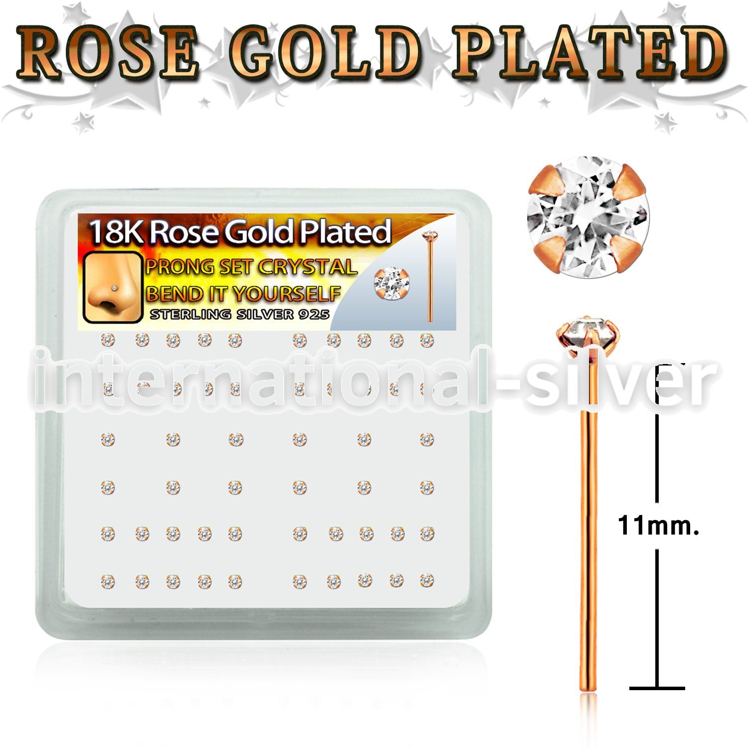 rsnypxc bend it to fit nose studs silver 925 nose