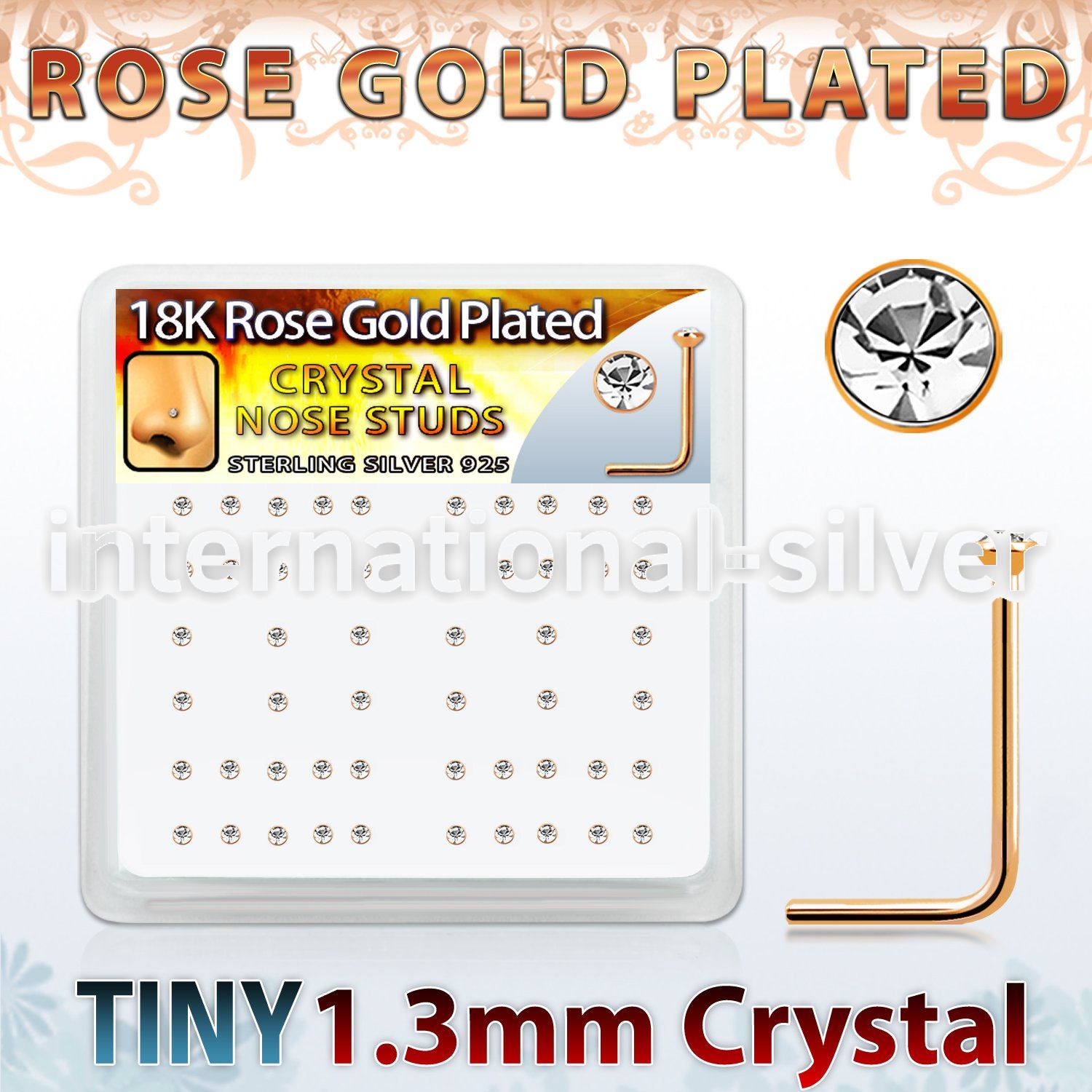 rss6xc l shape nose studs silver 925 nose