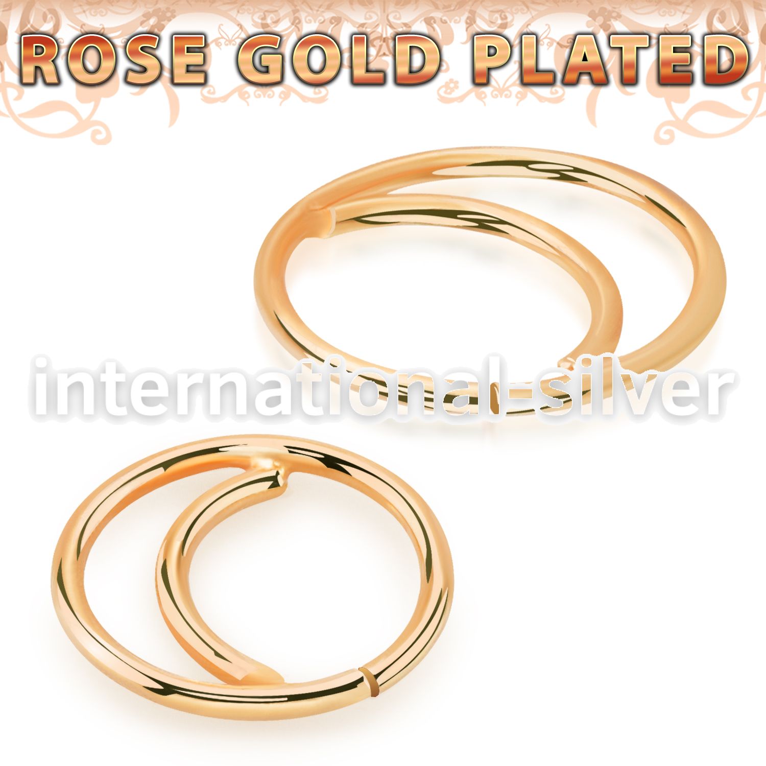rssea20 rosegold plating silver seamless nose ring hoop moon