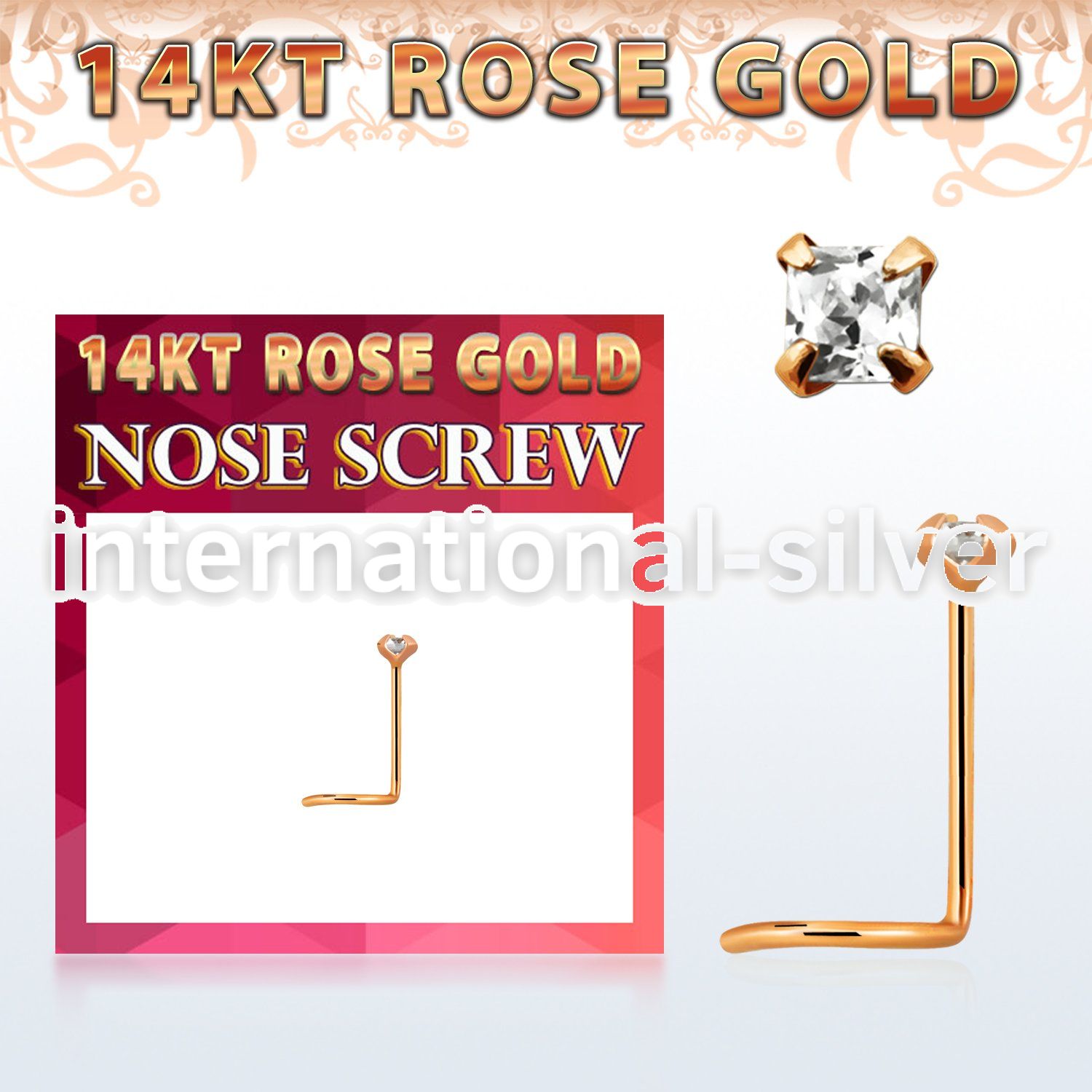 rszqc1 l shape nose studs gold nose
