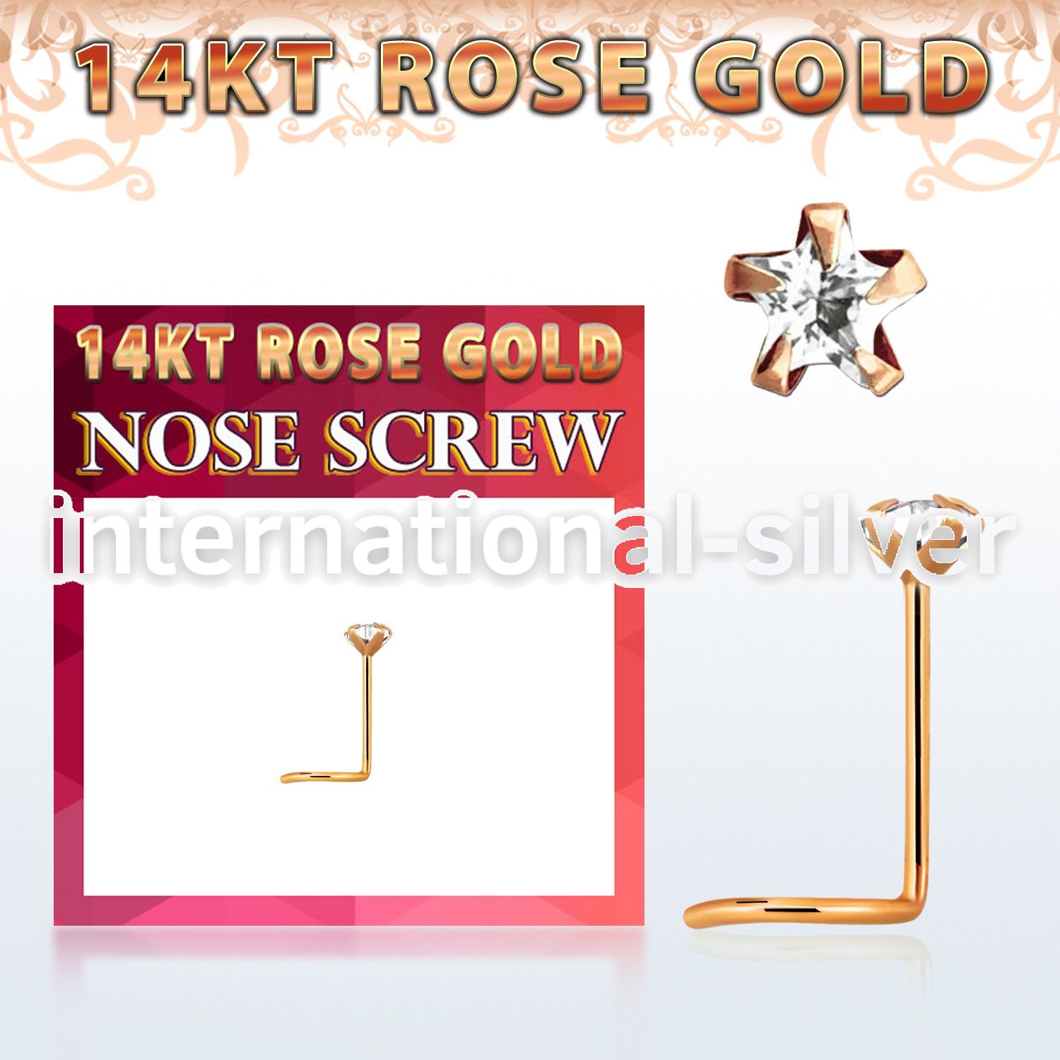 rszsc1 l shape nose studs gold nose