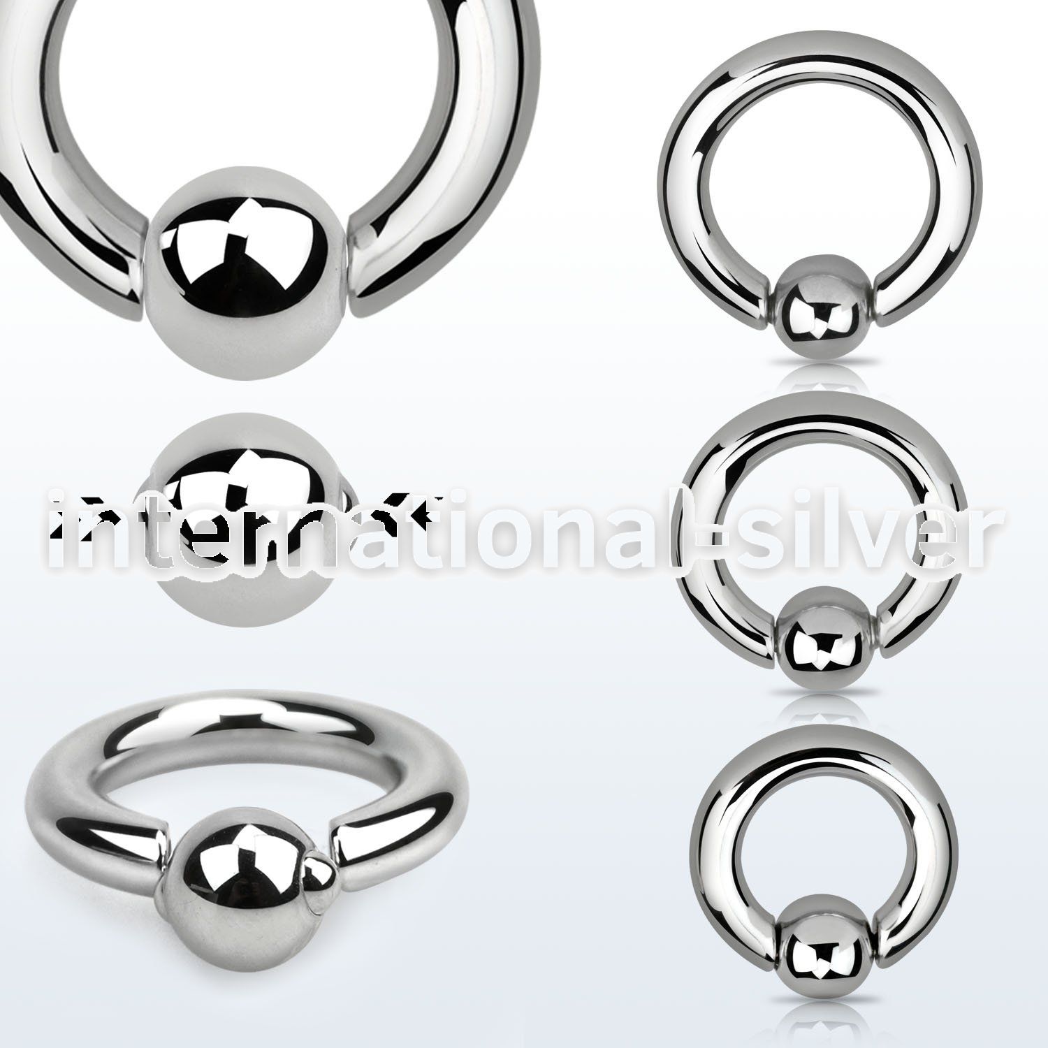 sbcr6 hoops captive rings surgical steel 316l ear lobe