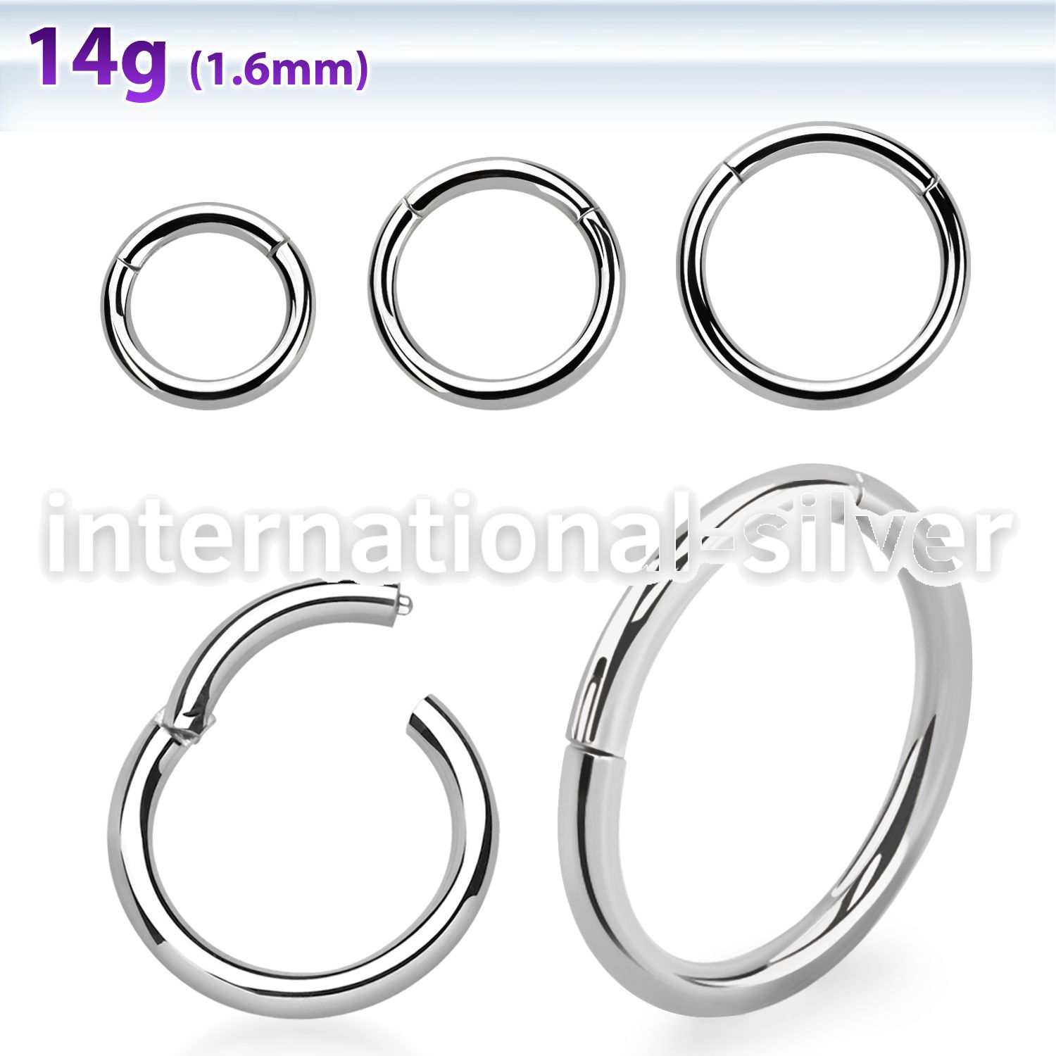 segh14 seamless segment rings surgical steel 316l ear lobe