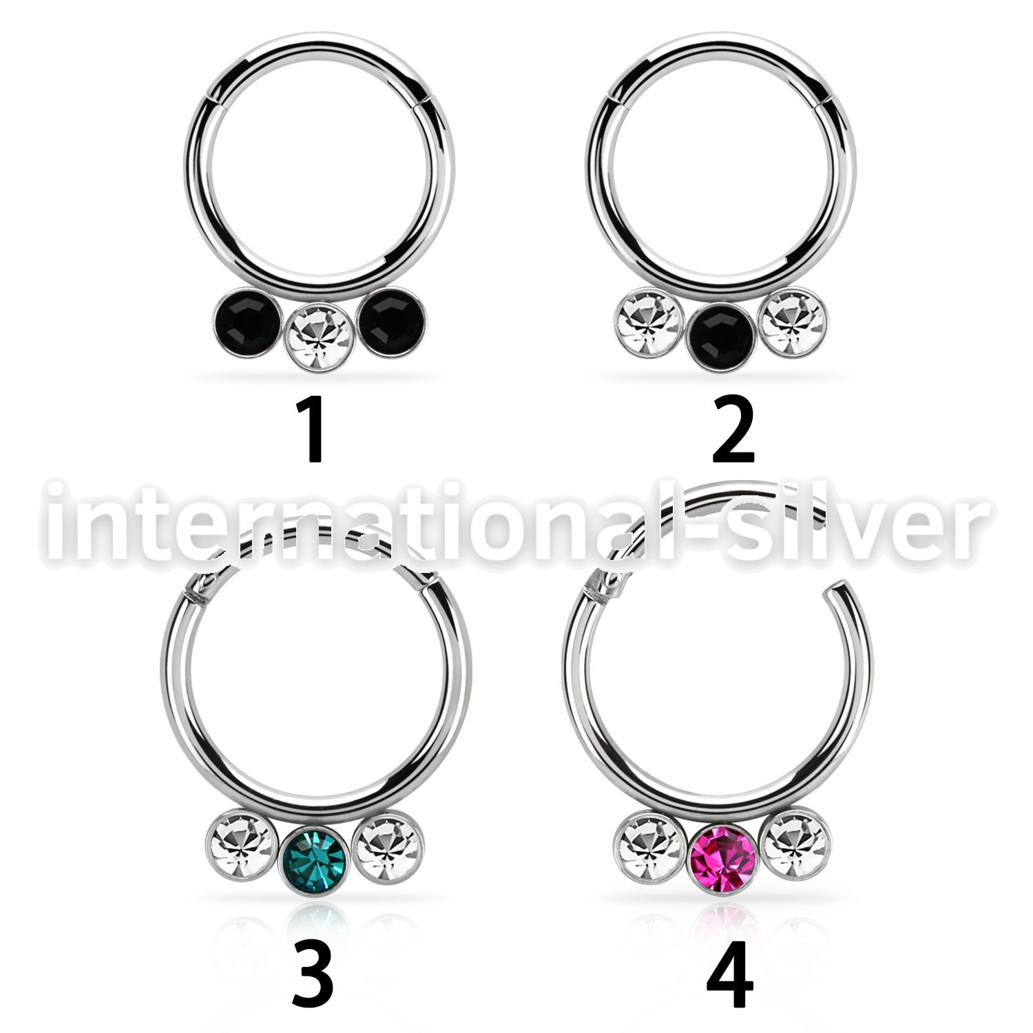 segh16fx surgical steel seamless and segment rings ear lobe septum piercing