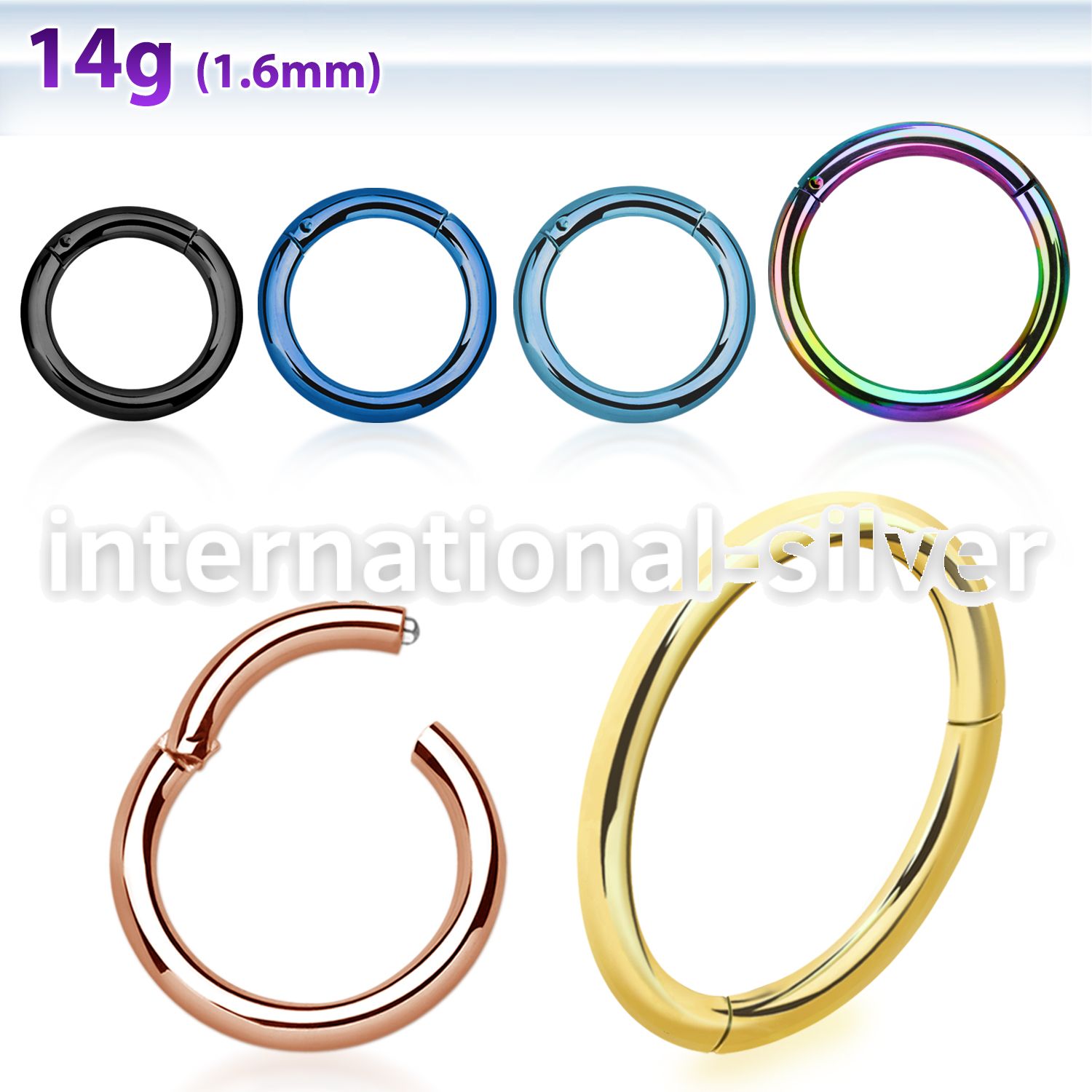 seght14 seamless segment rings anodized surgical steel 316l ear lobe
