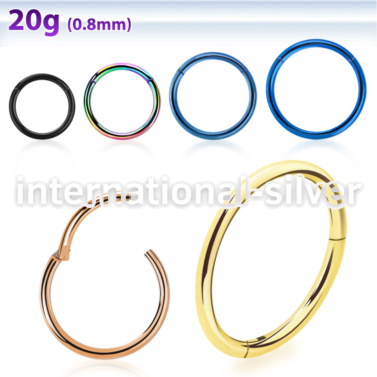 seght20 anodized surgical steel seamless and segment rings ear lobe ear othershelix nose septum tragus piercing