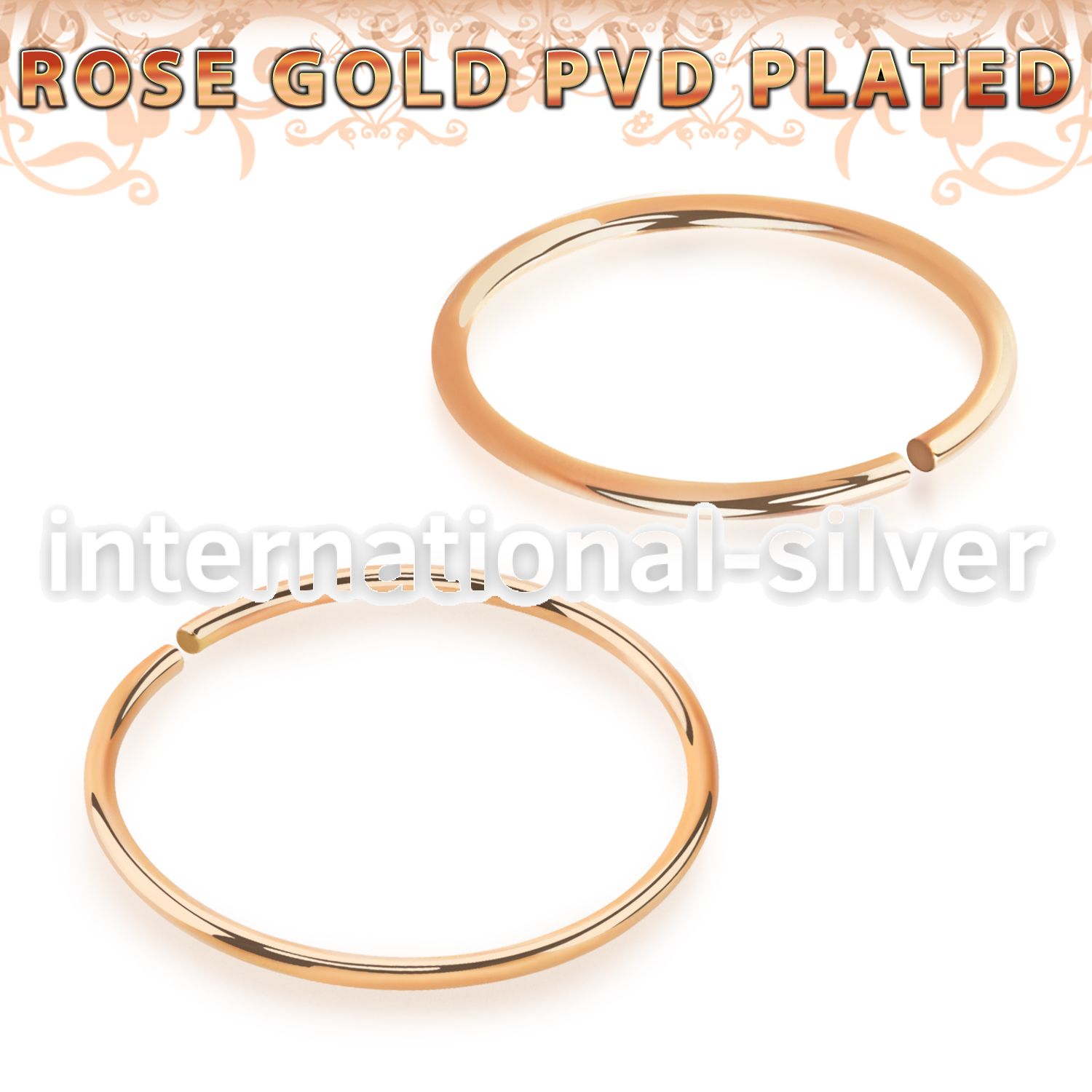 seltt22 surgical steel seamless nose ring rose gold pvd