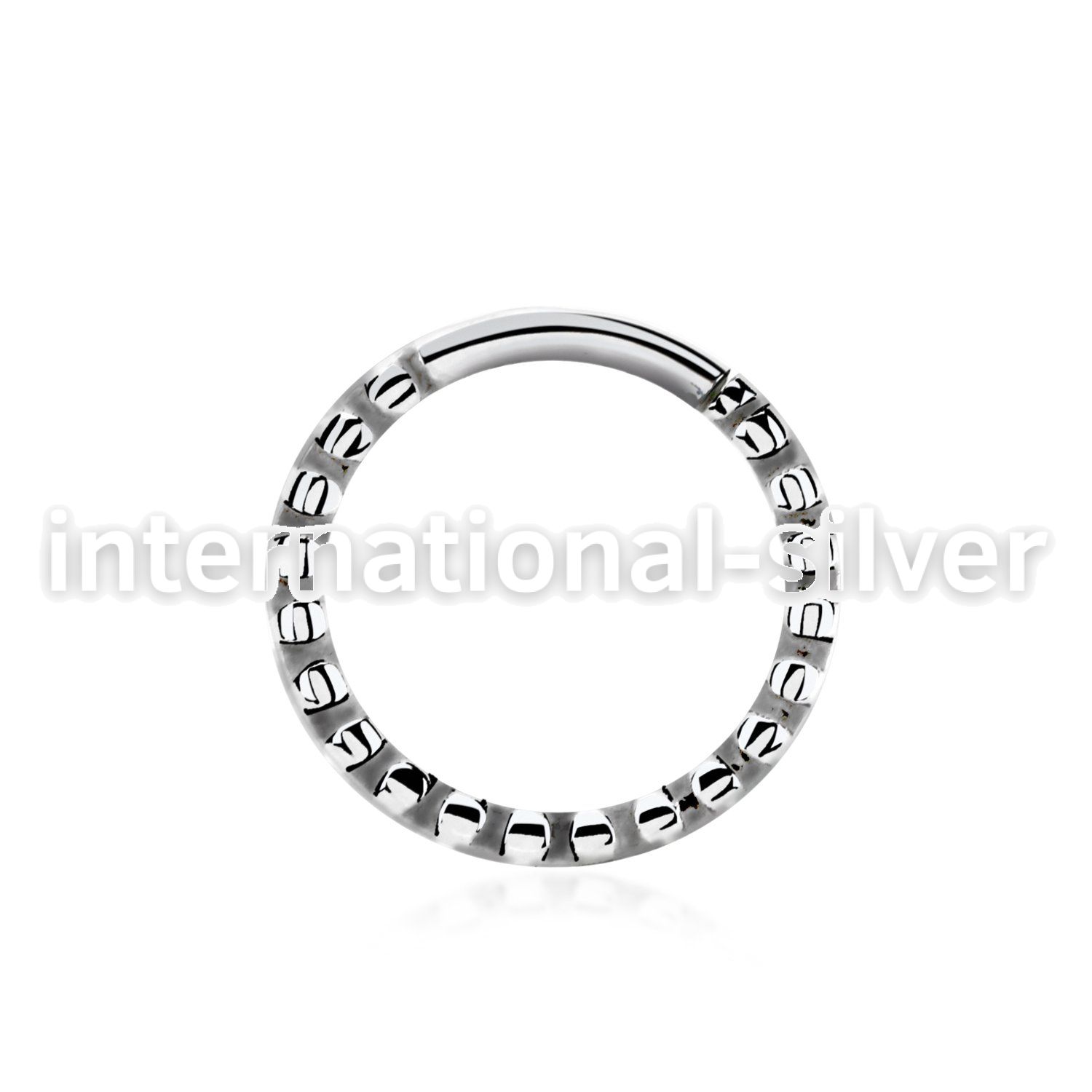sepdd annealed steel seamless septum ring 16g w rough pattern