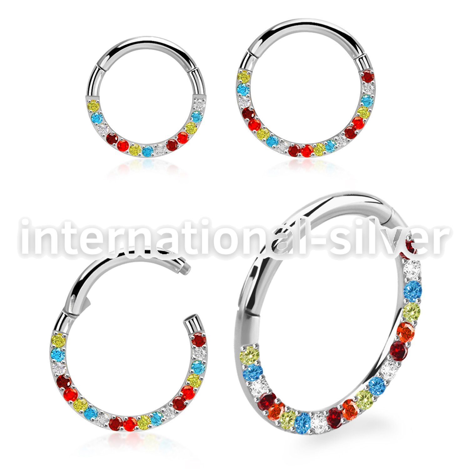 sgsh11rb surgical steel hinged segment hoop 16g side cnc