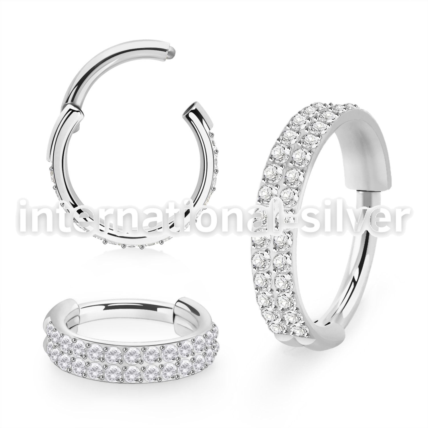 sgsh22 steel hinged segment hoop 16g double line outward cnc