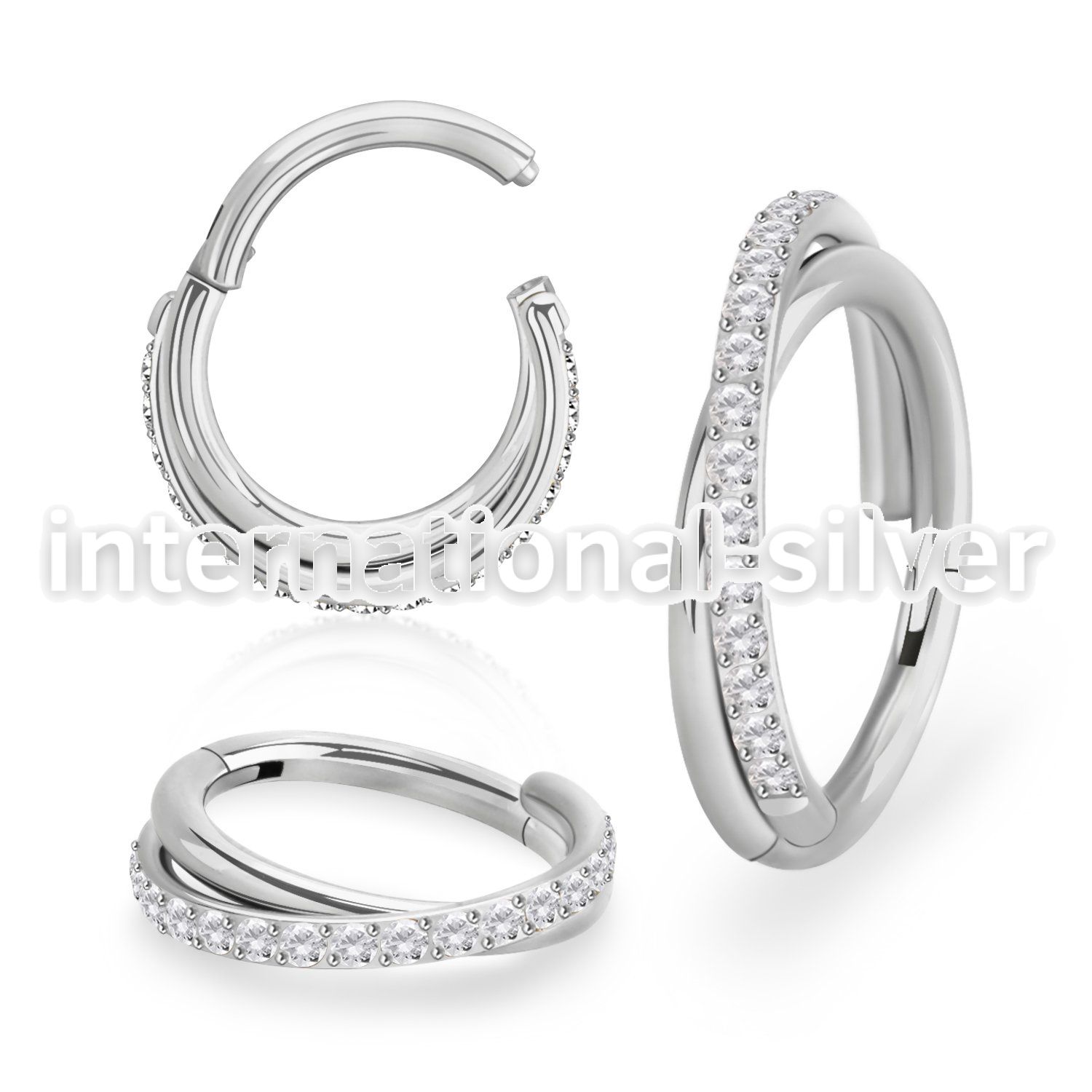 sgsh45 surgical steel hinged segment hoop 16g cross cnc