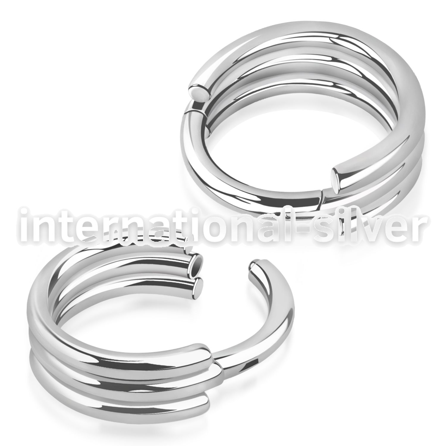 sgsh6 surgical steel hinged segment hoop triple