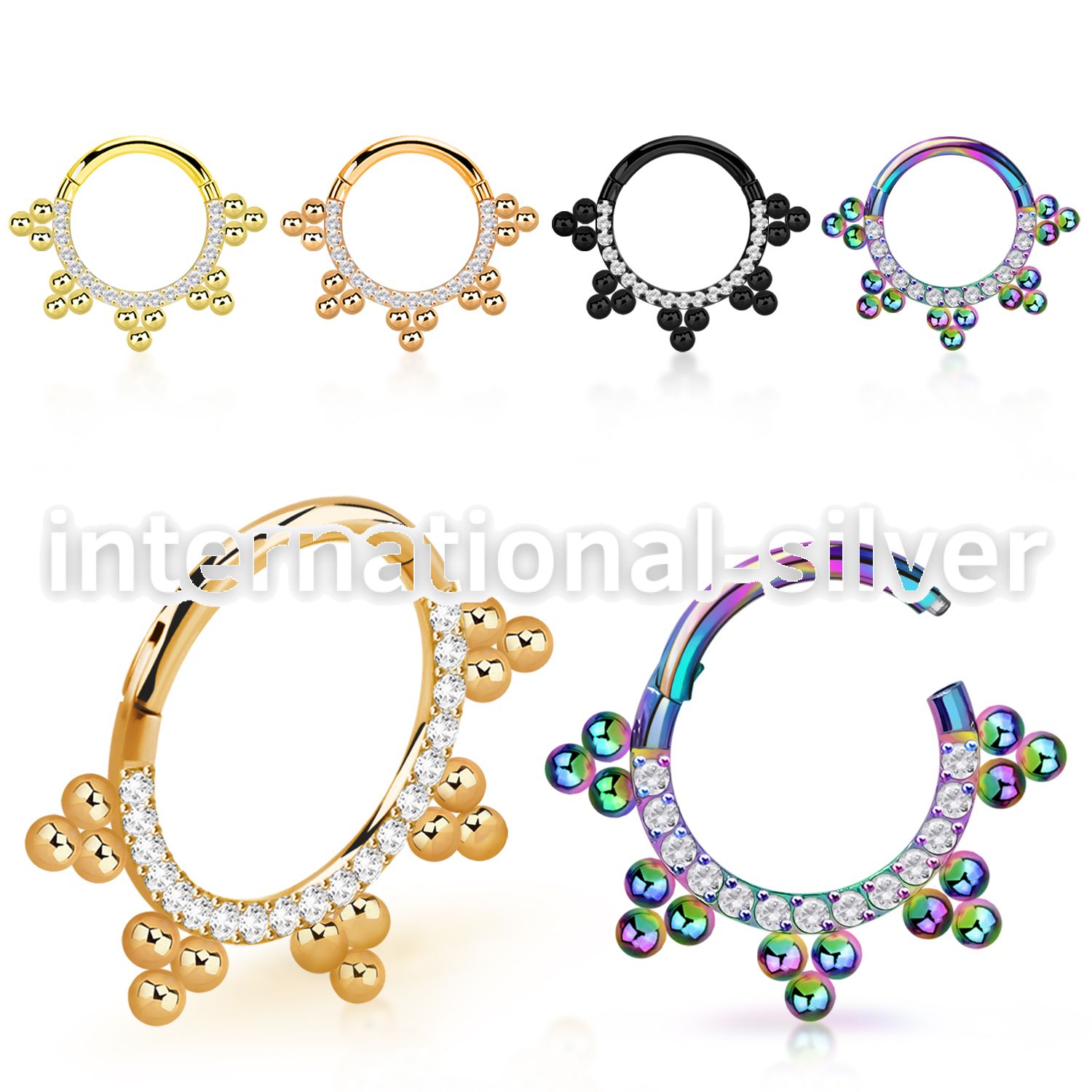 sgtsh17 anodized steel hinged segment hoop bohemian cz