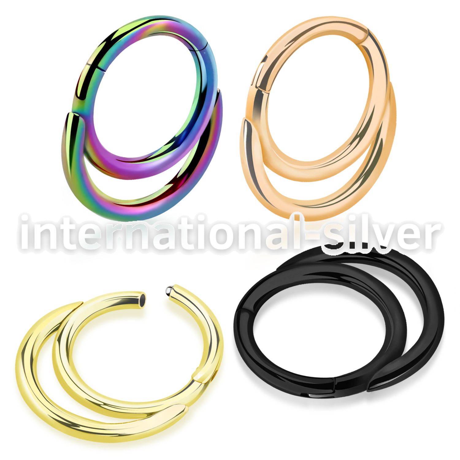 sgtsh8 anodized steel hinged segment hoop double rings