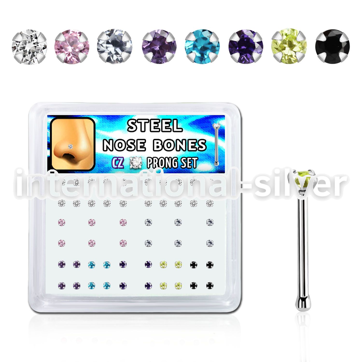 snbz2xm surgical steel nose bones nose  piercing