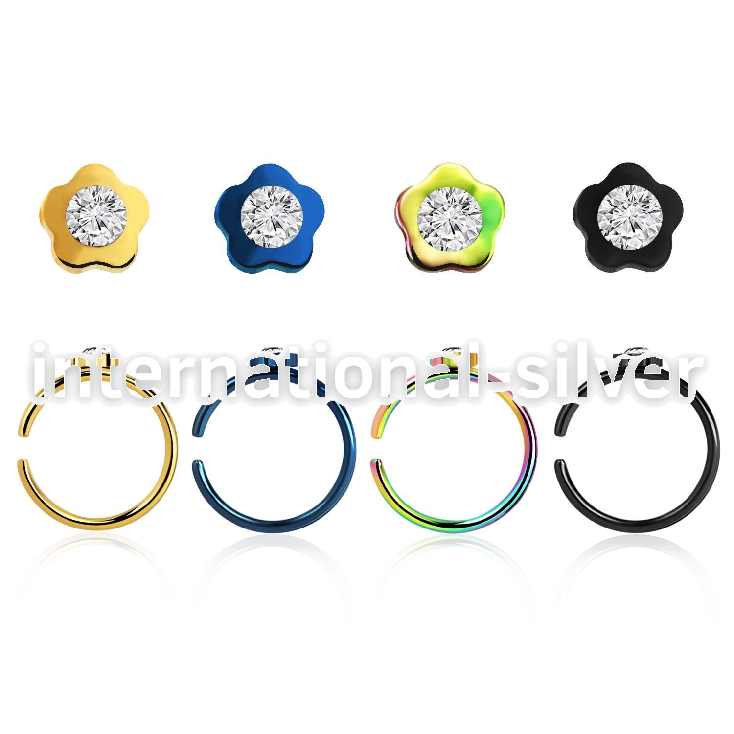 snrt1 fake illusion hoops anodized surgical steel 316l nose