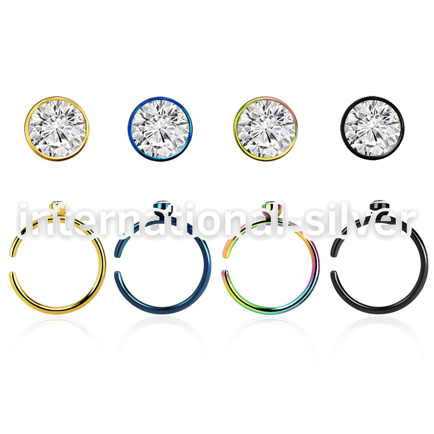 snrt2 fake illusion hoops anodized surgical steel 316l nose