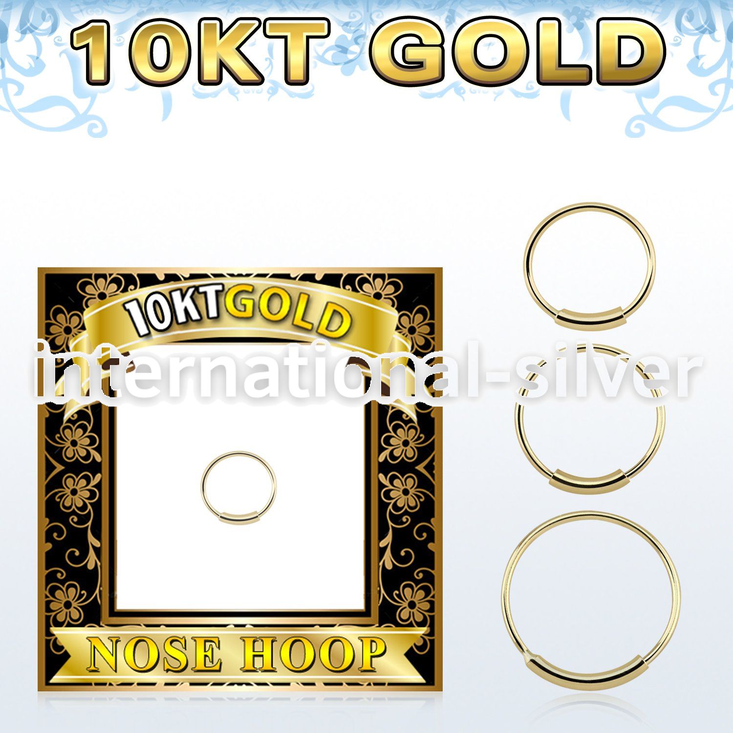 solid 10k gold endless nose hoop w an outer diameter