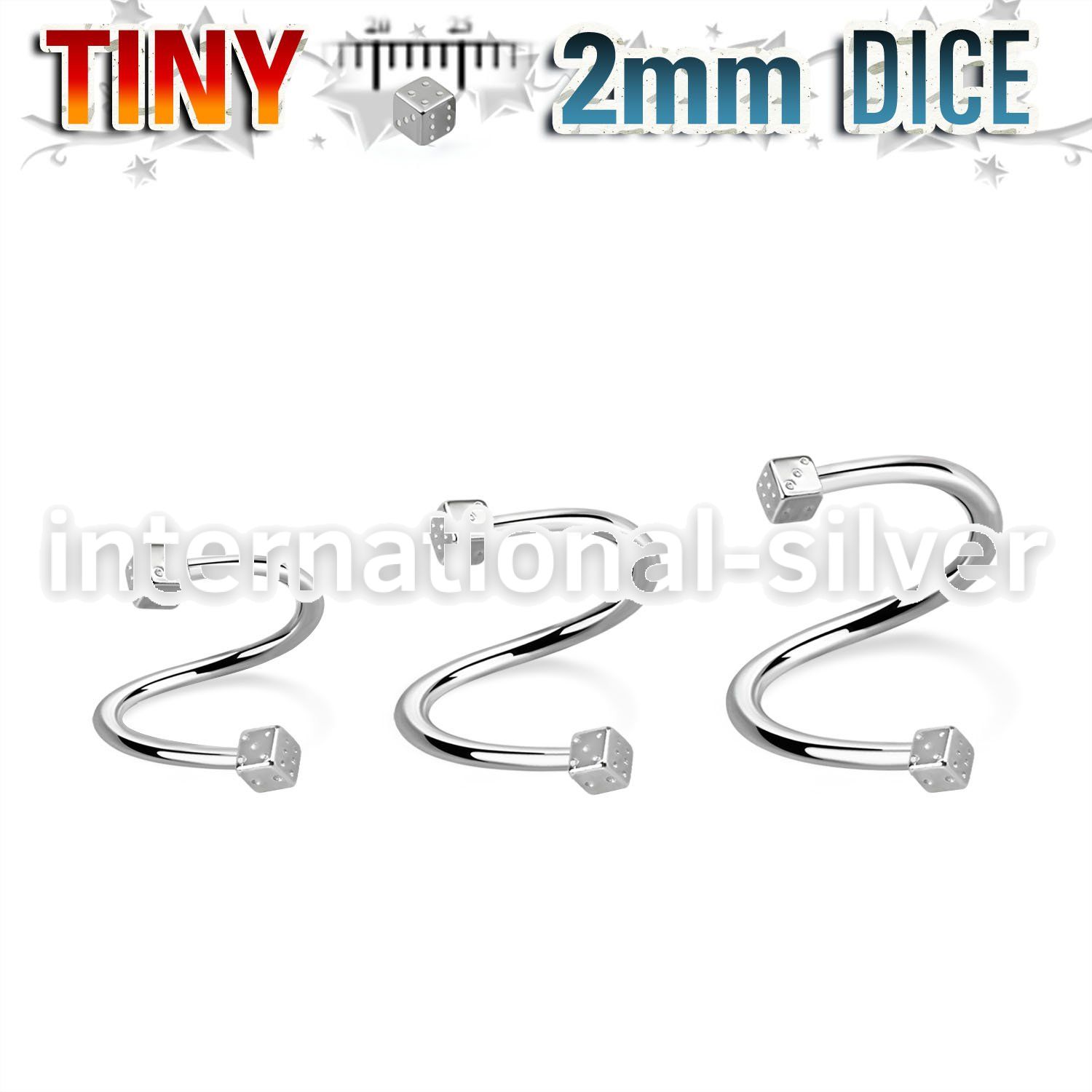 spedi25 spirals twisters surgical steel 316l eyebrow