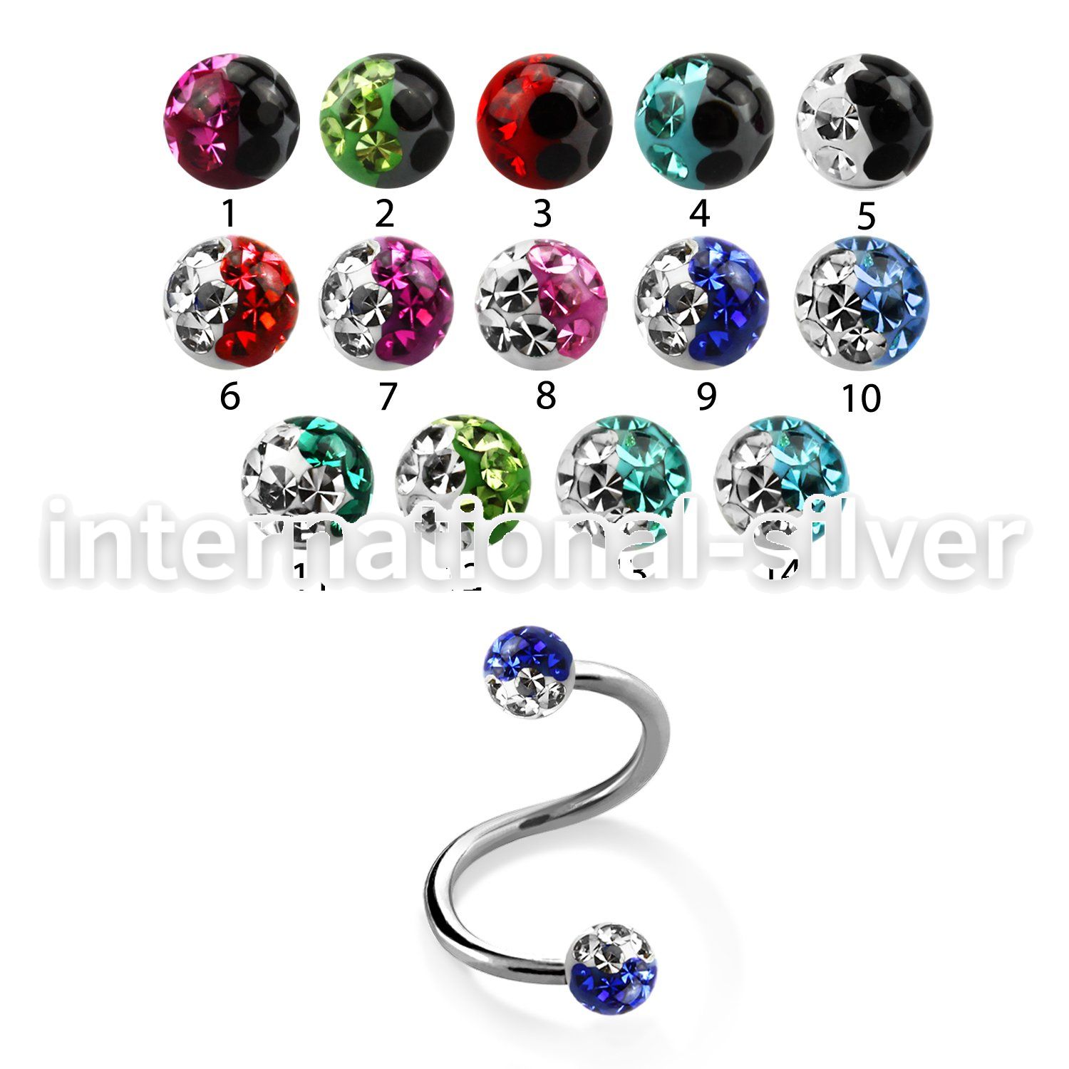 spefr3e spirals twisters surgical steel 316l eyebrow