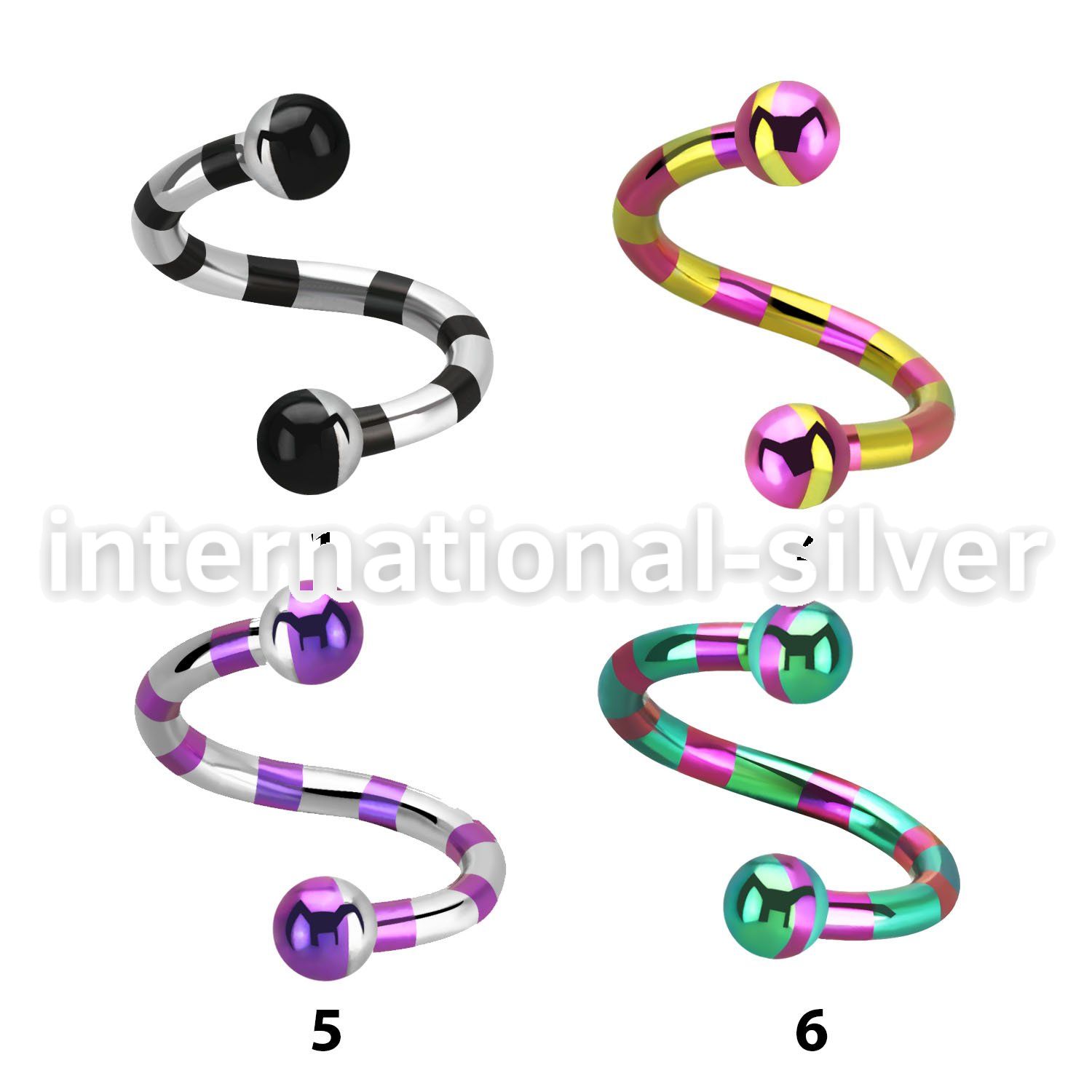 spemt spirals twisters anodized surgical steel 316l eyebrow