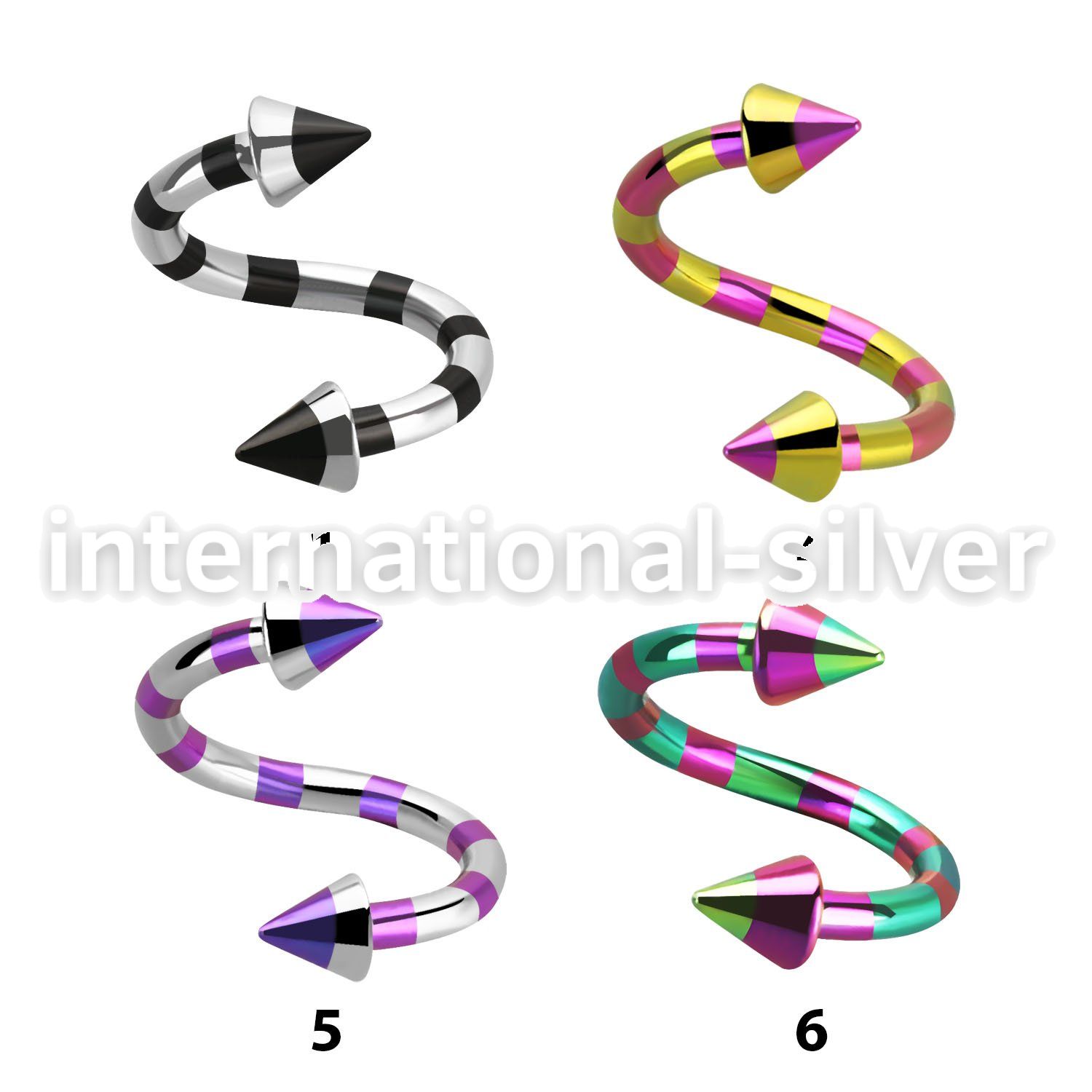 spemtn spirals twisters anodized surgical steel 316l eyebrow