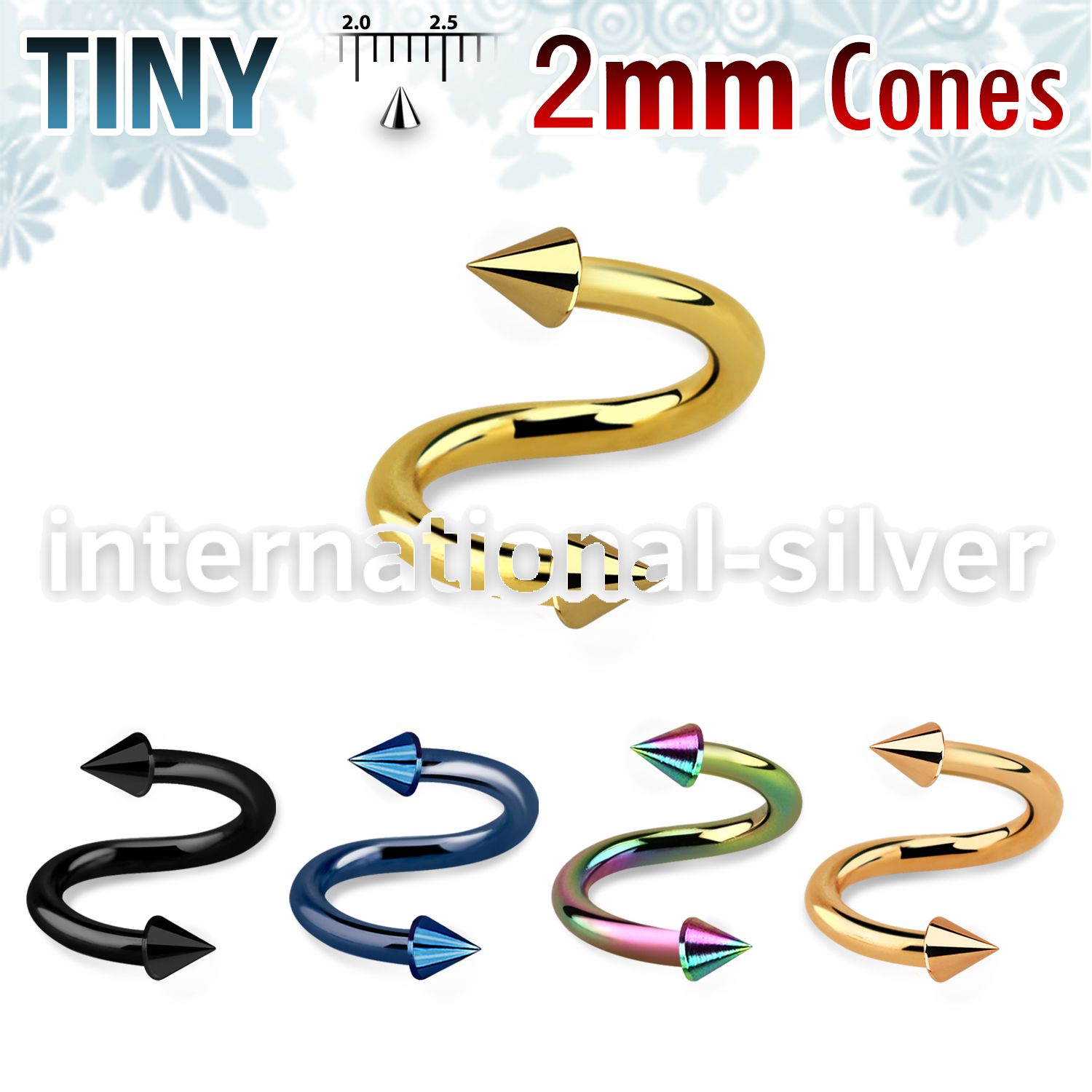 spetcn2 spirals twisters anodized surgical steel 316l eyebrow