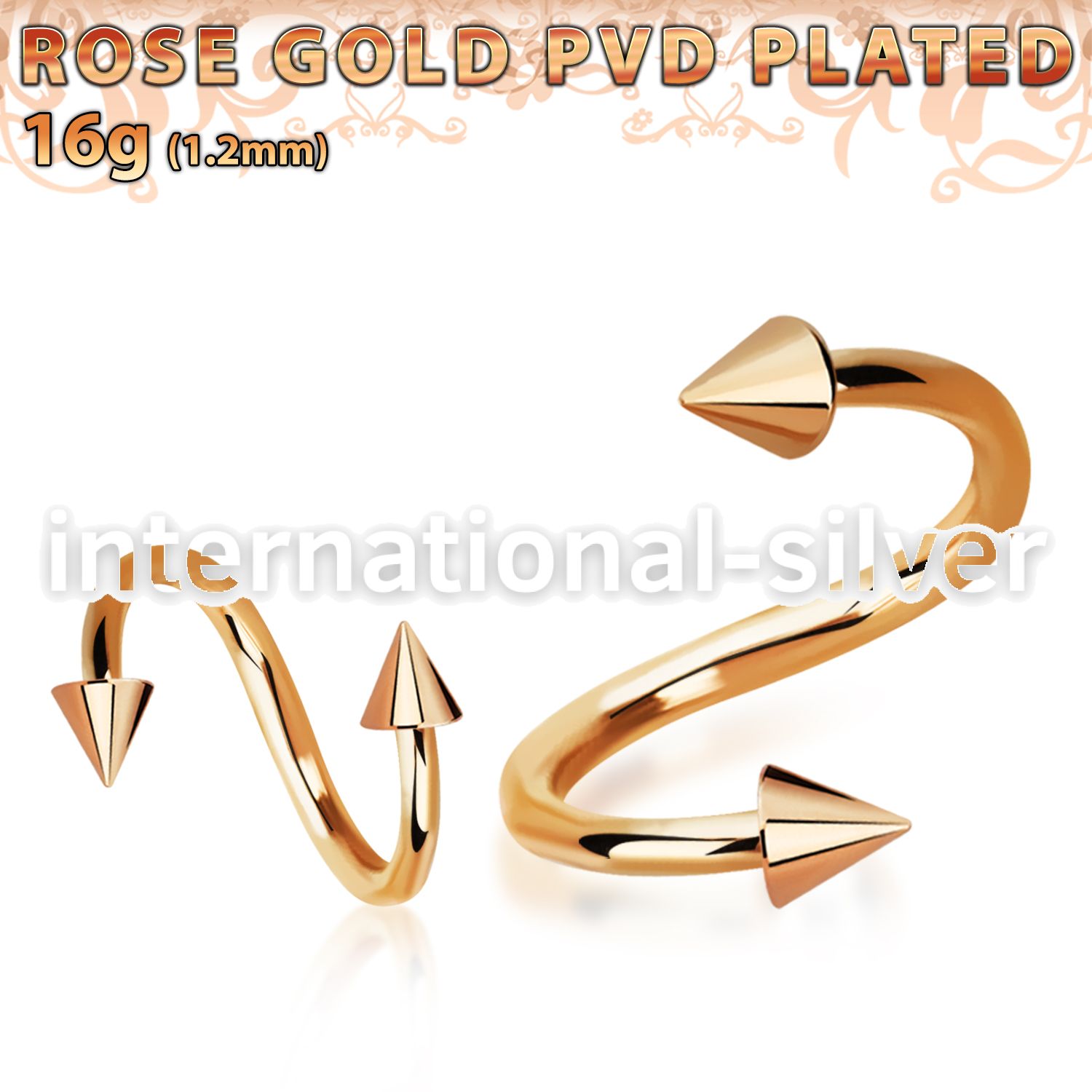 spettcn spirals twisters anodized surgical steel 316l eyebrow