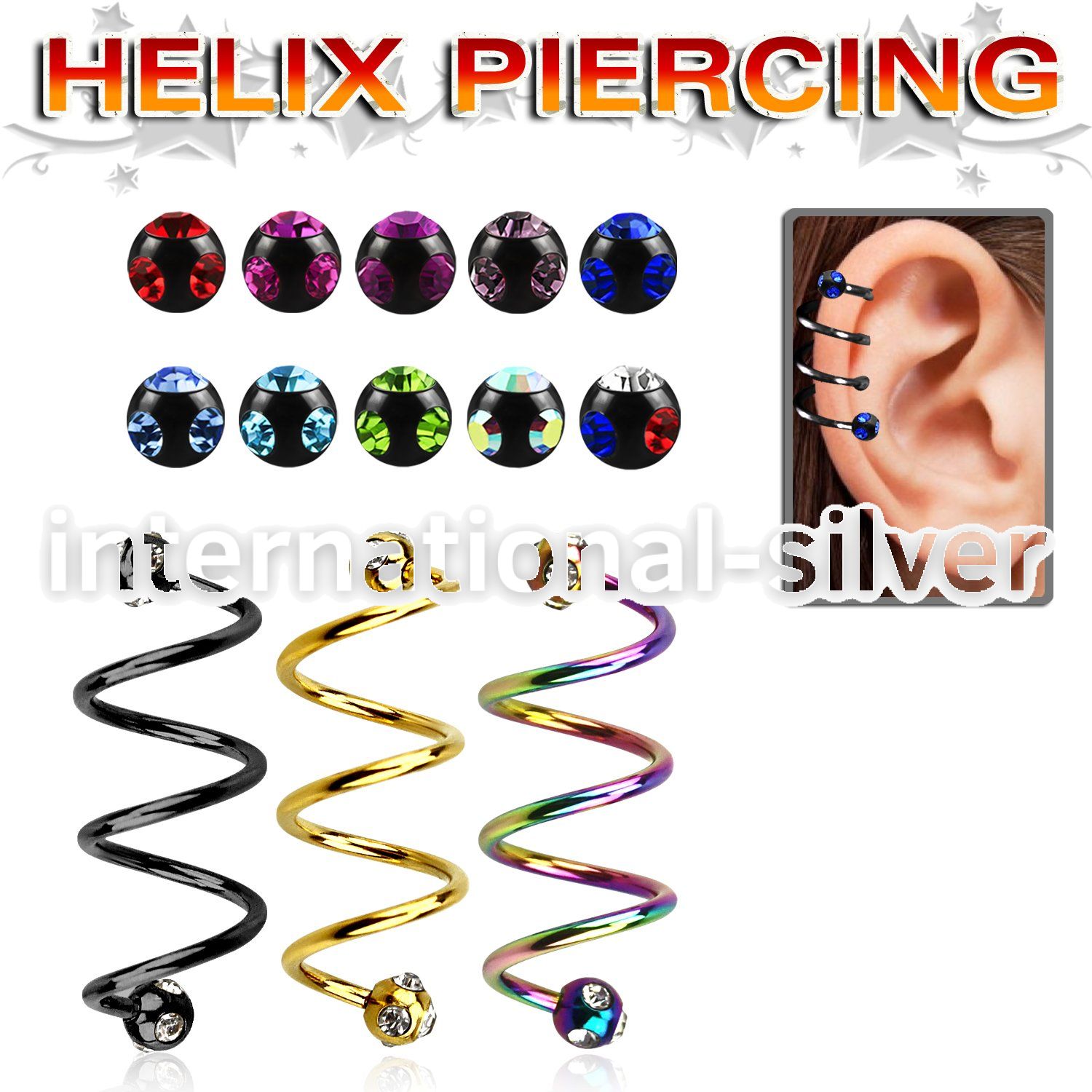 sphetmj spirals twisters anodized surgical steel 316l helix