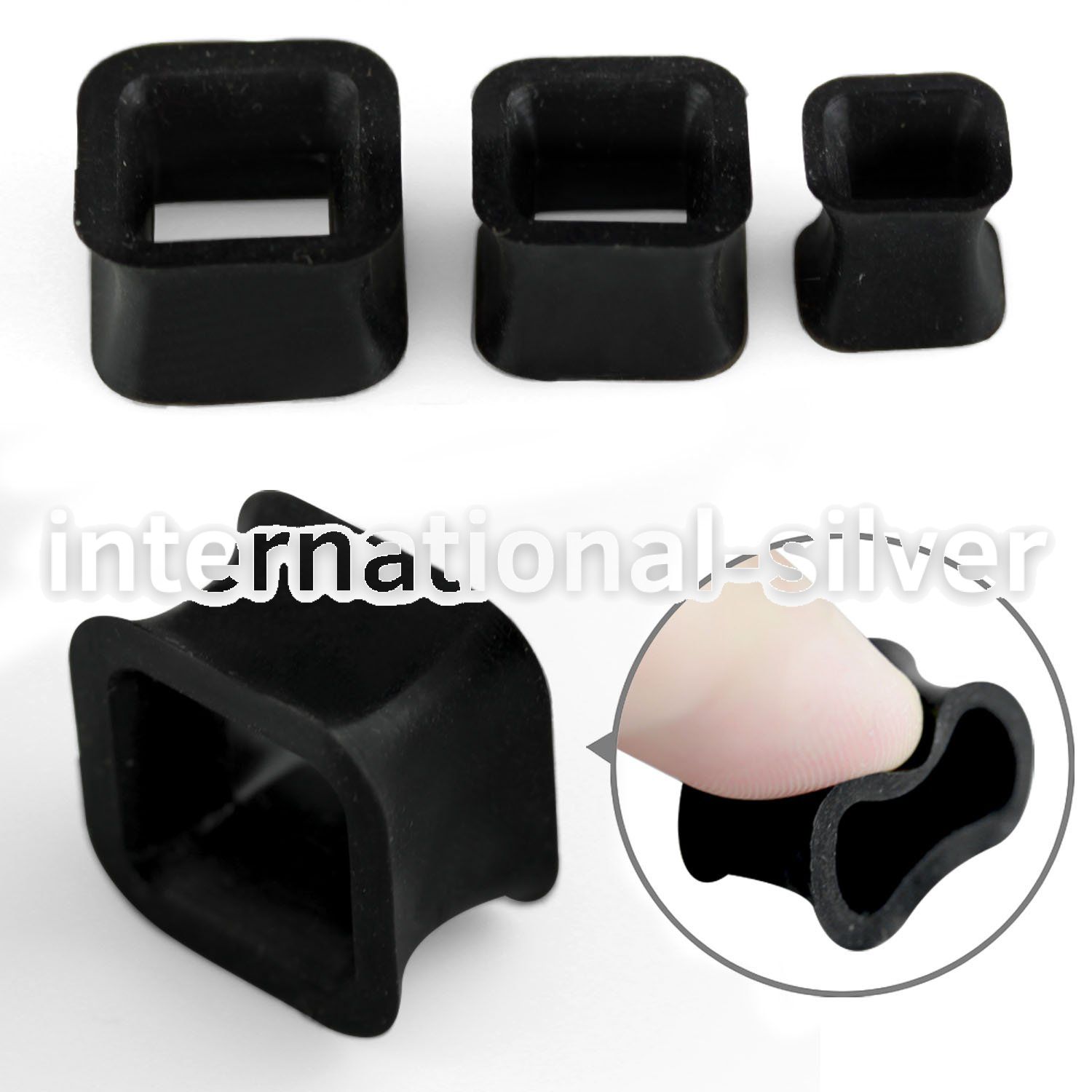 sqsi tunnels gauges silicon body jewelry ear lobe