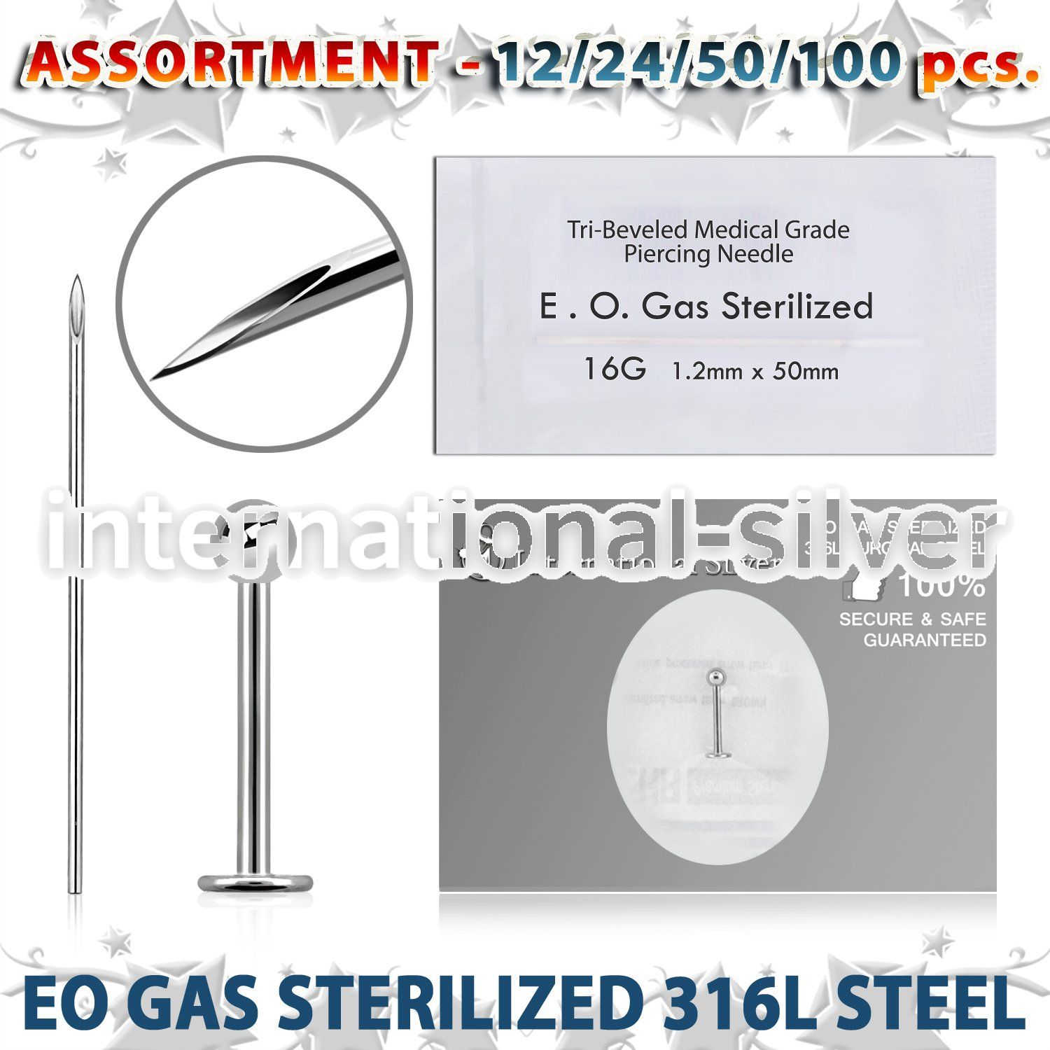 sset03 professional piercing kit steel labrets needles