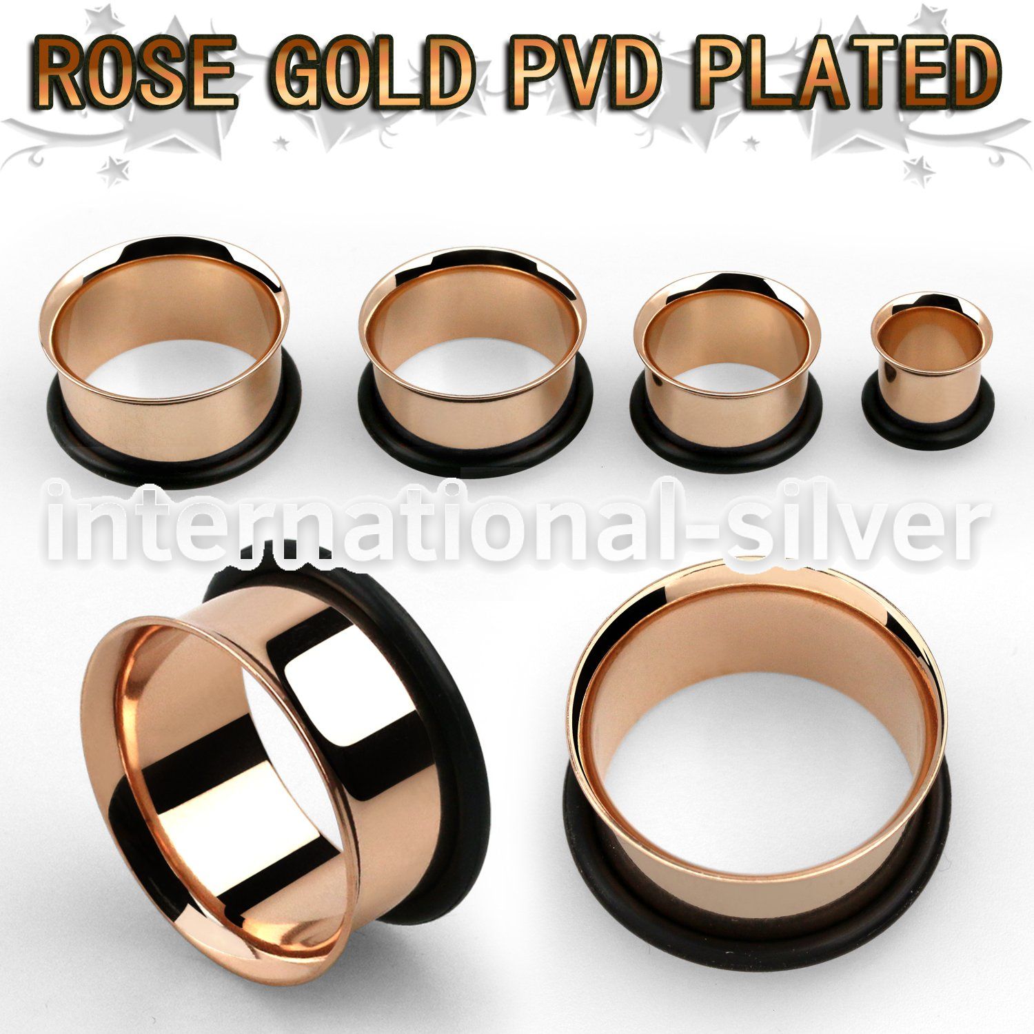 sttpg tunnels gauges anodized surgical steel 316l ear lobe