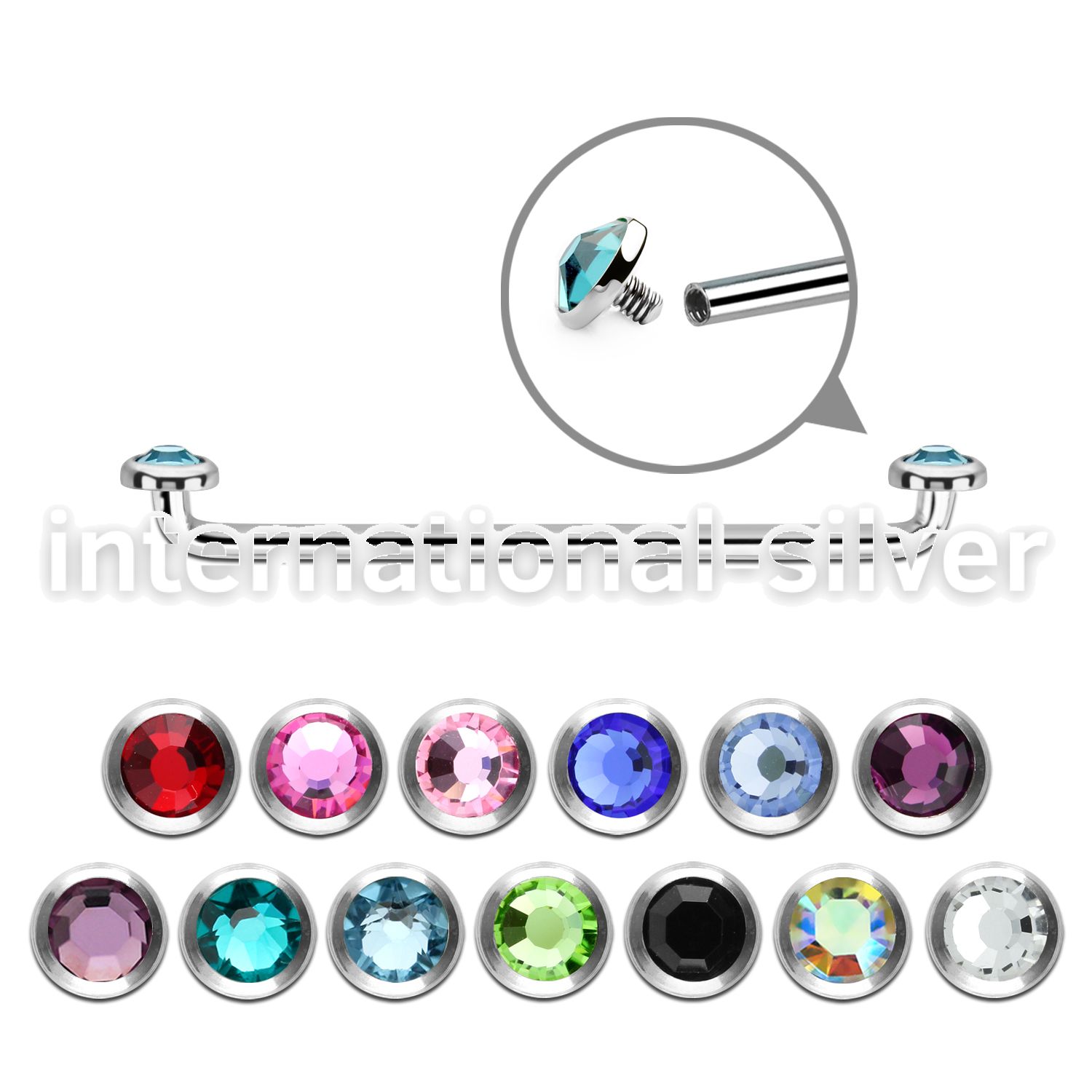 sudijf4 316l surgical steel internally threaded surface barbell