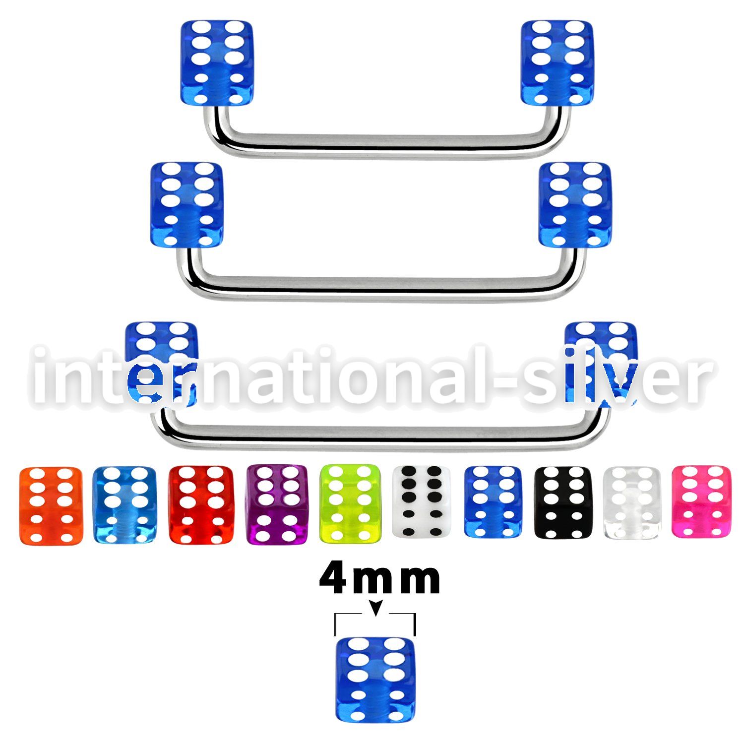 sudvd4 surface piercing surgical steel 316l with acrylic parts surface piercings