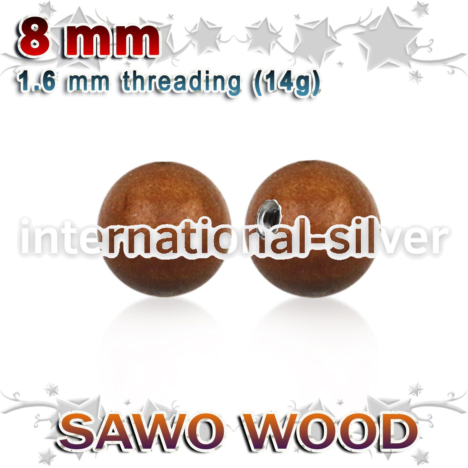 swball8 loose body jewelry parts organic body jewelry 