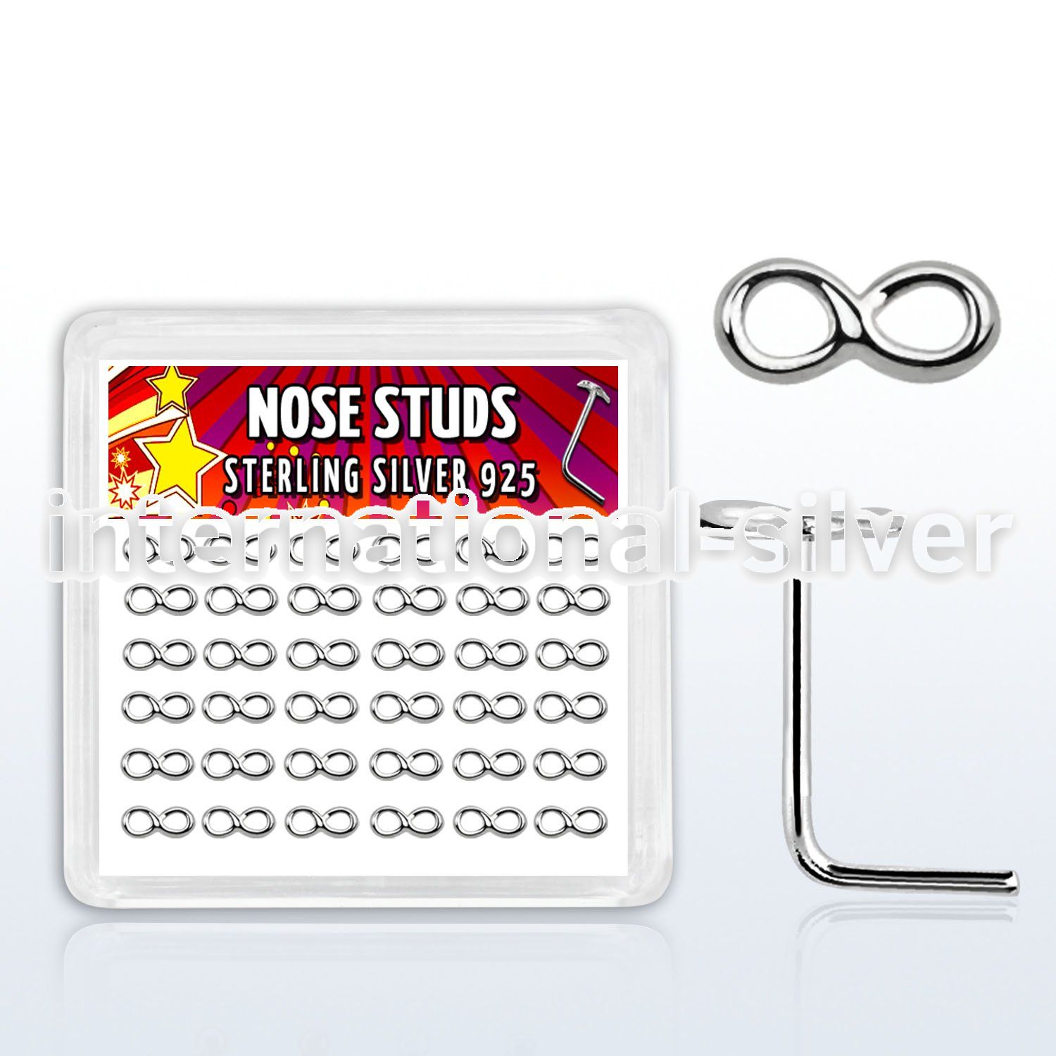 sxvfn36 l shape nose studs silver 925 nose