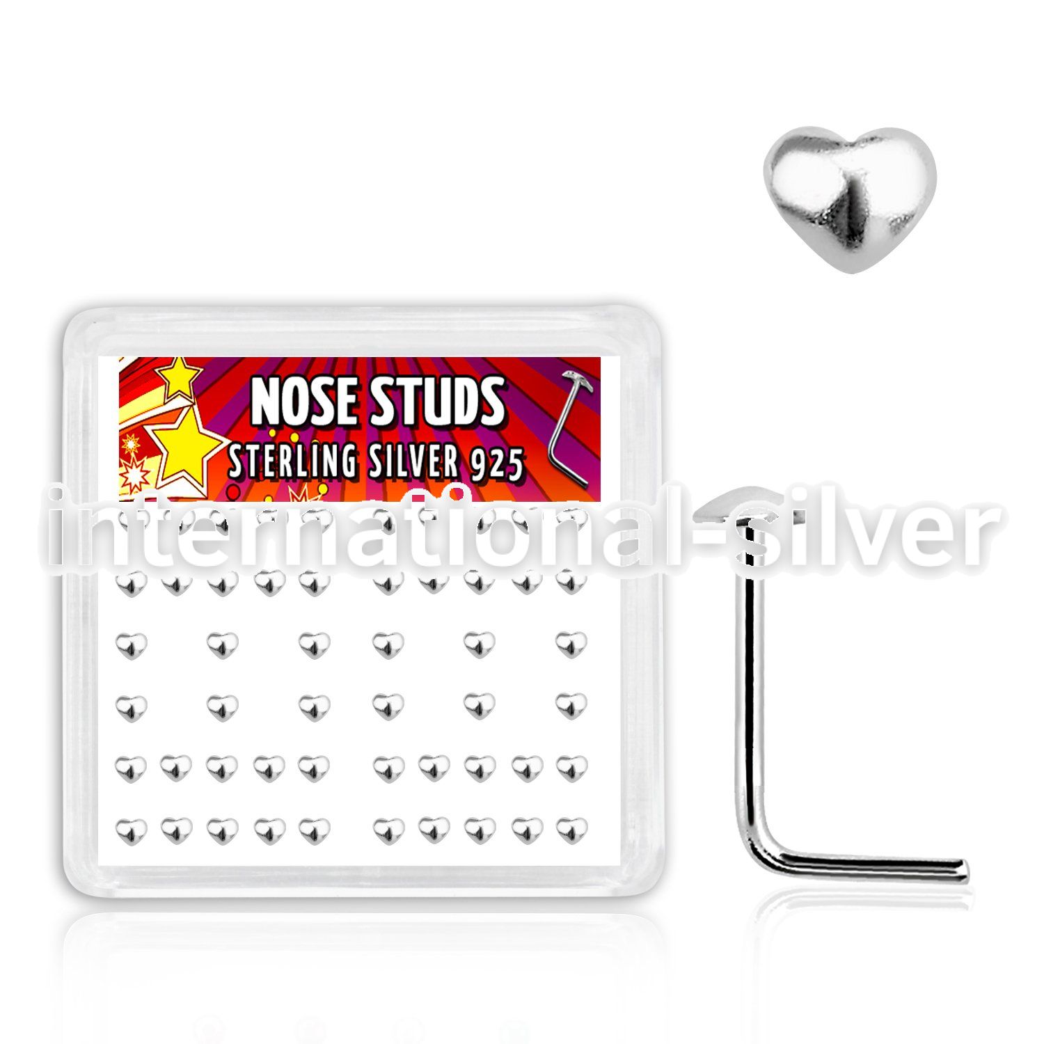 sxvhr l shape nose studs silver 925 nose