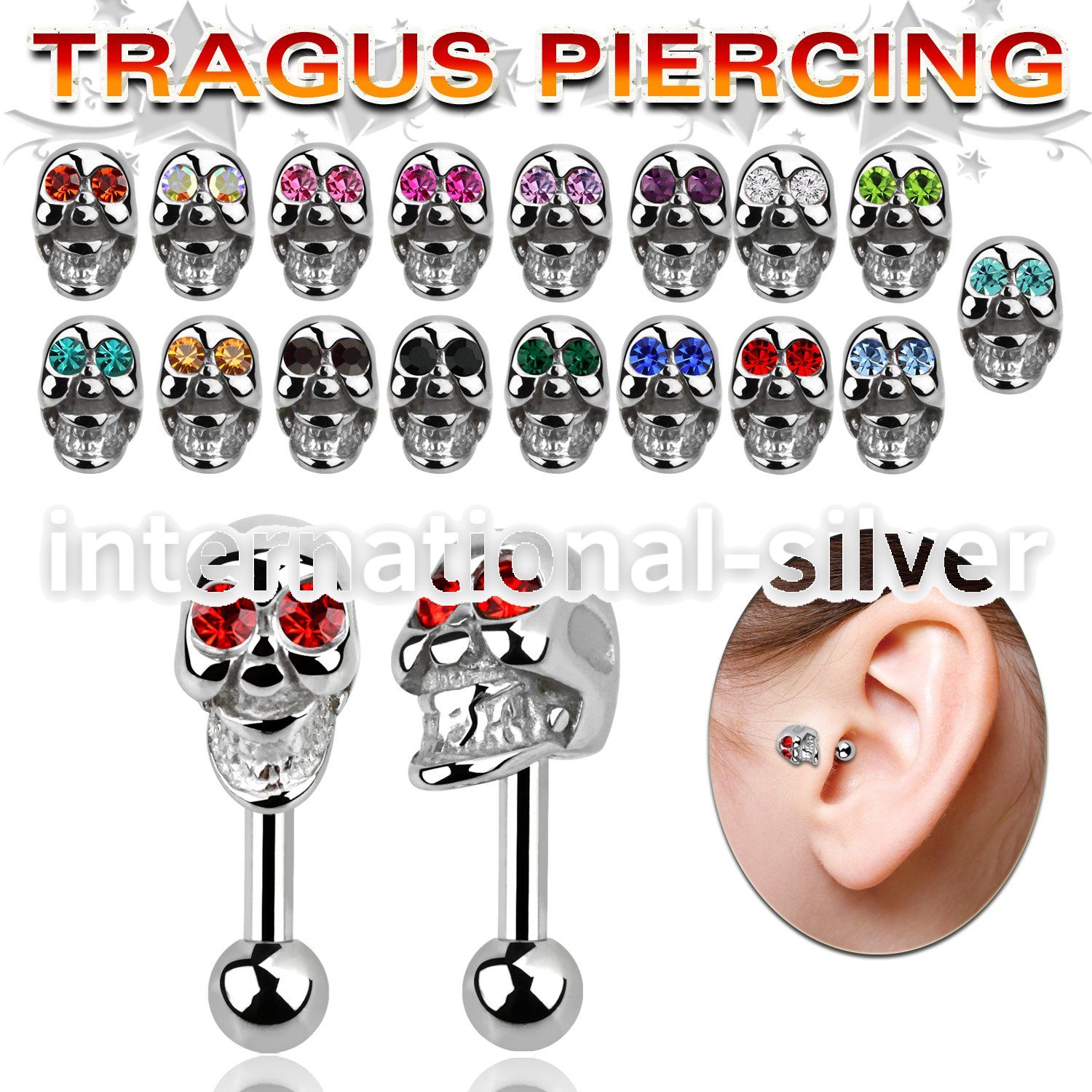 trg24b straight barbells surgical steel 316l tragus