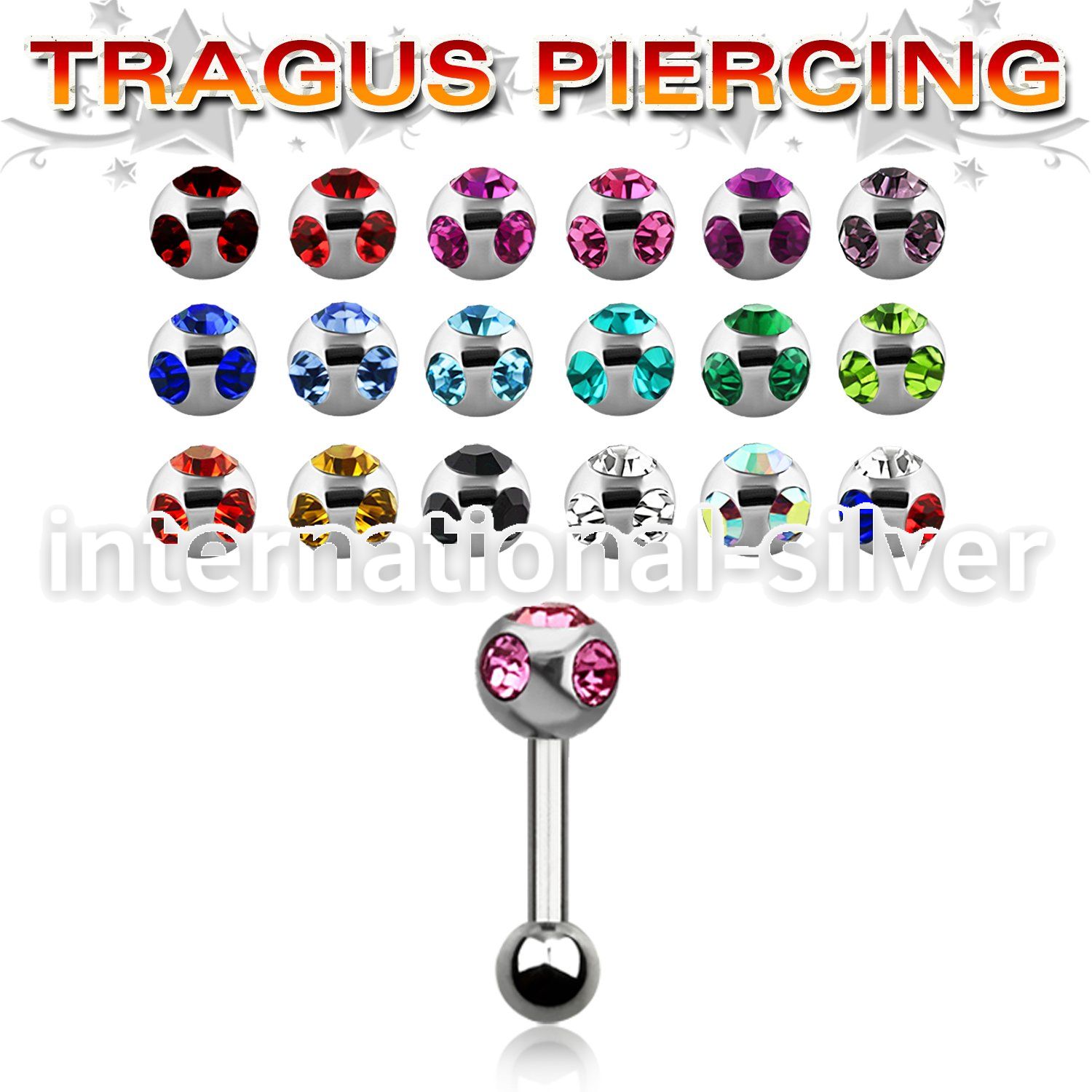 trg9 straight barbells surgical steel 316l tragus