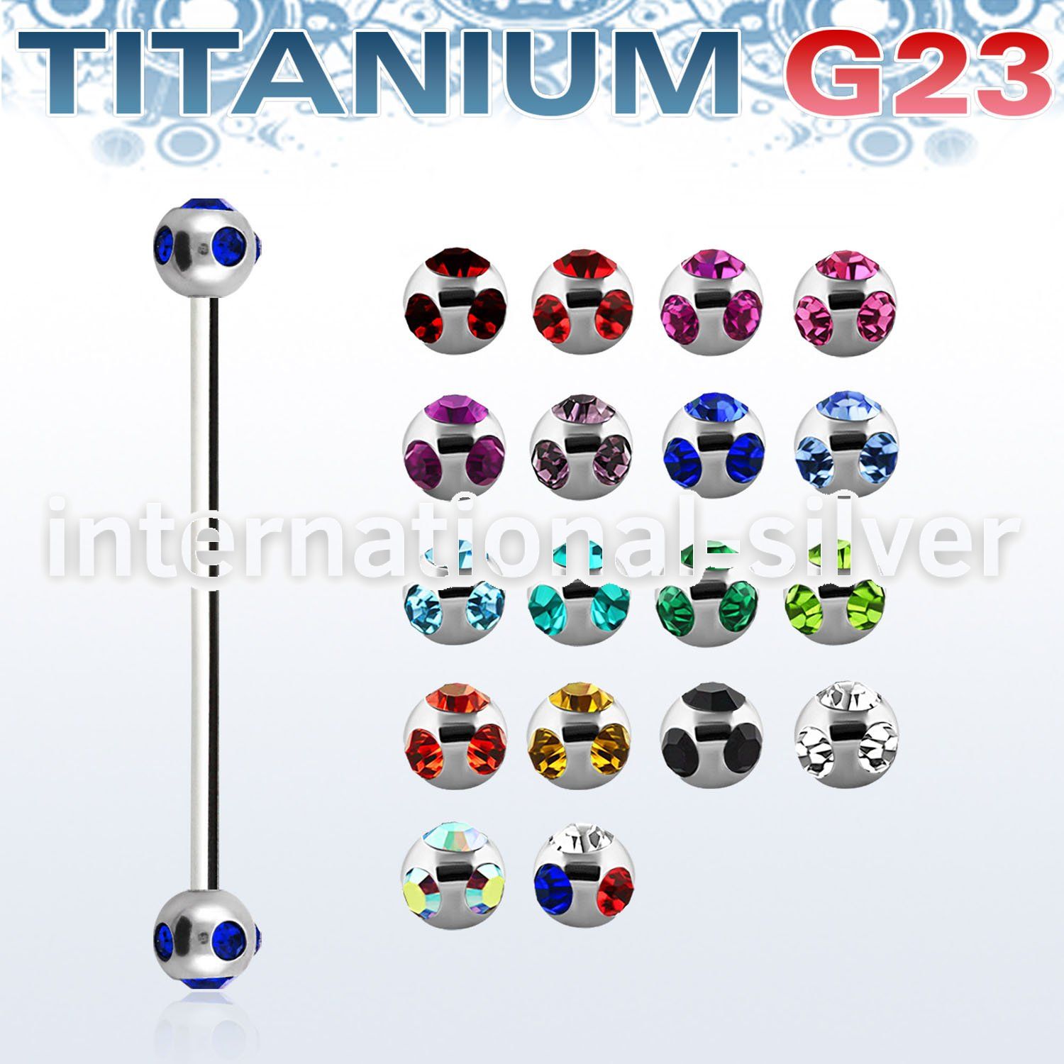 ubb5c straight barbells titanium g23 implant grade 