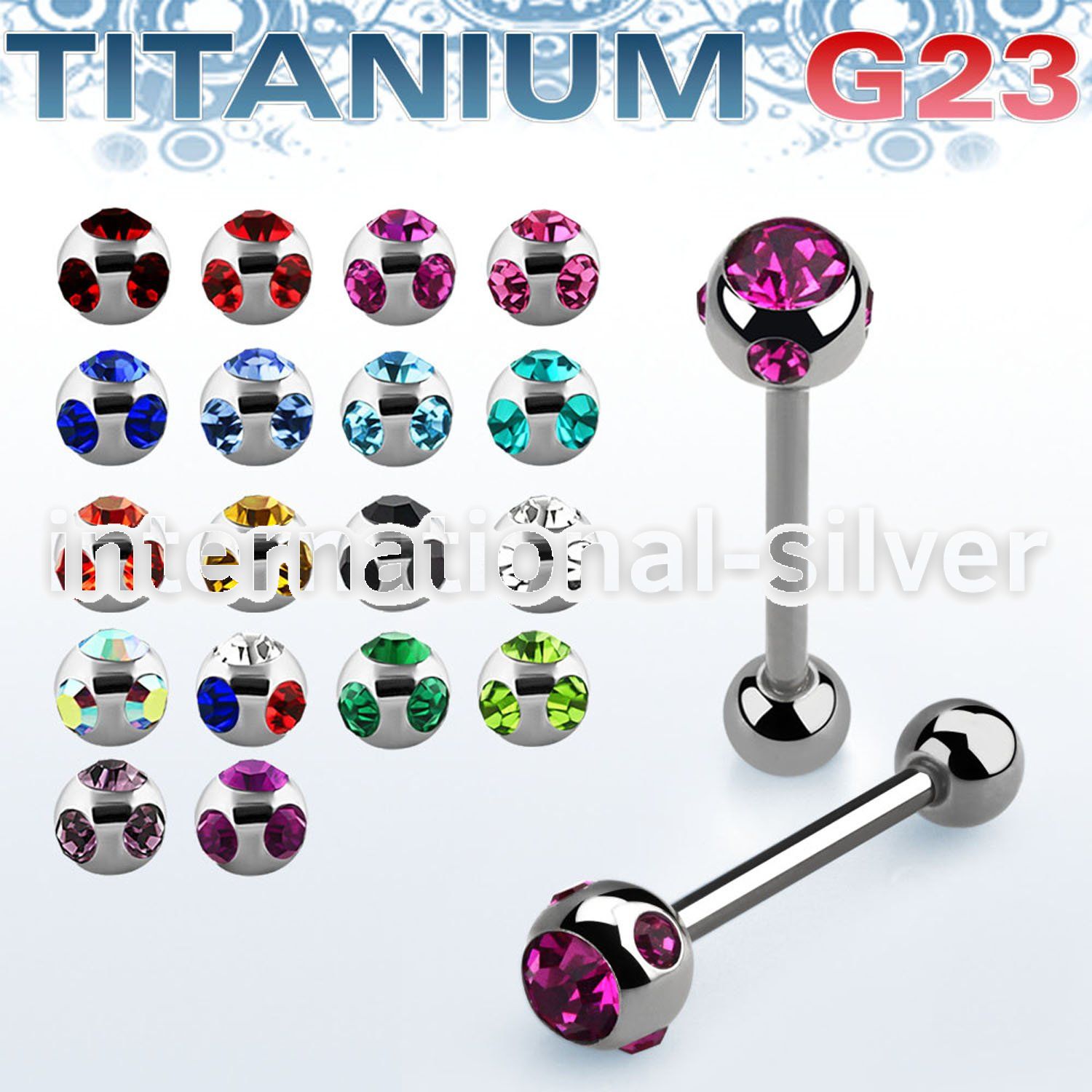 ubbc3 straight barbells titanium g23 implant grade tongue