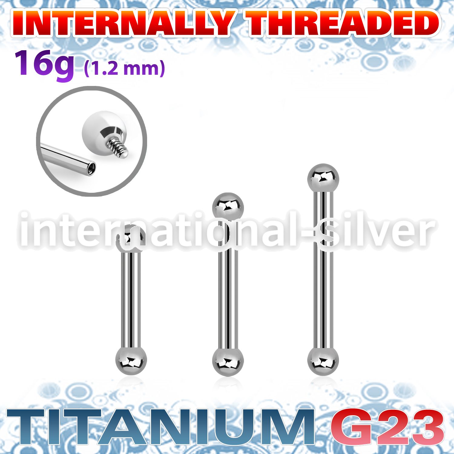 ubbeb2i titanium internal barbell 2mm balls