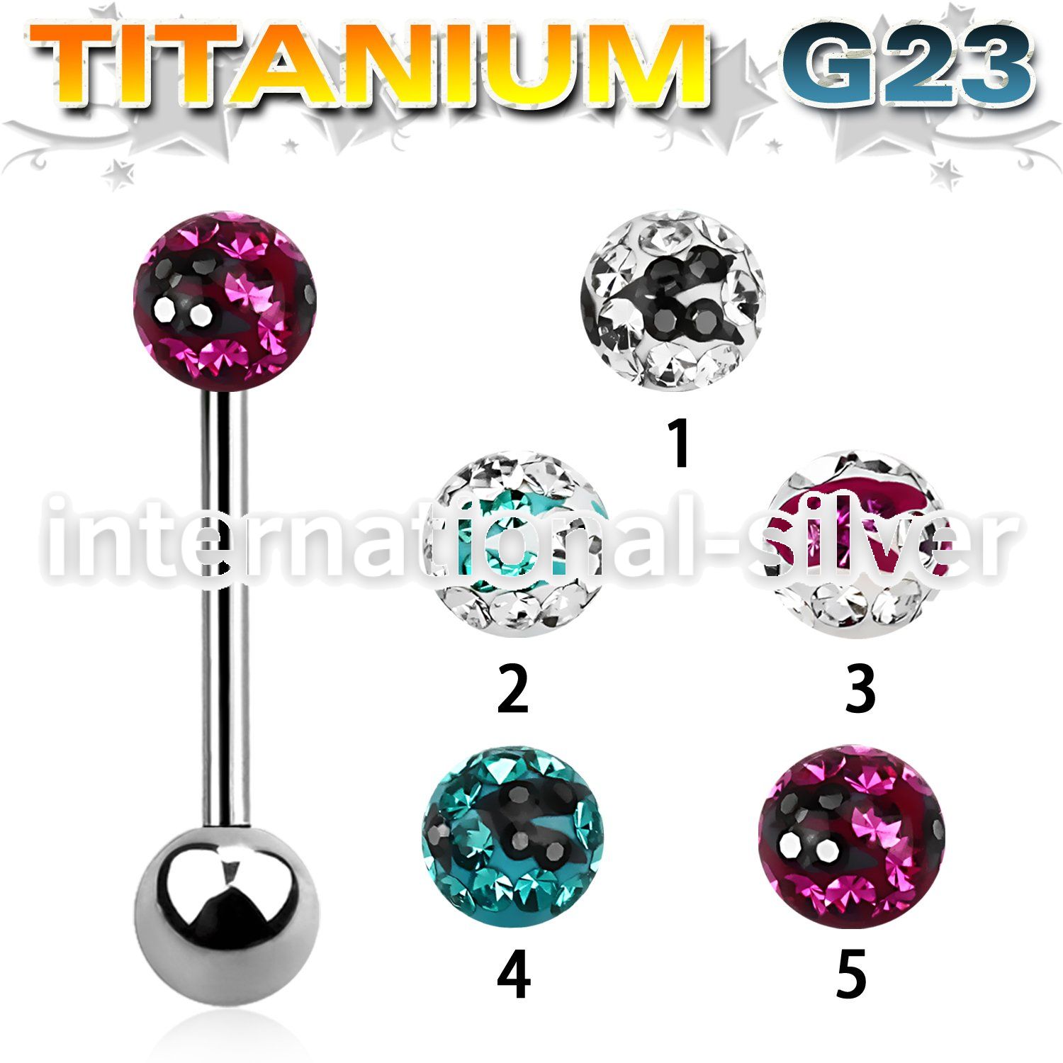 ubbfr5c straight barbells titanium g23 implant grade tongue