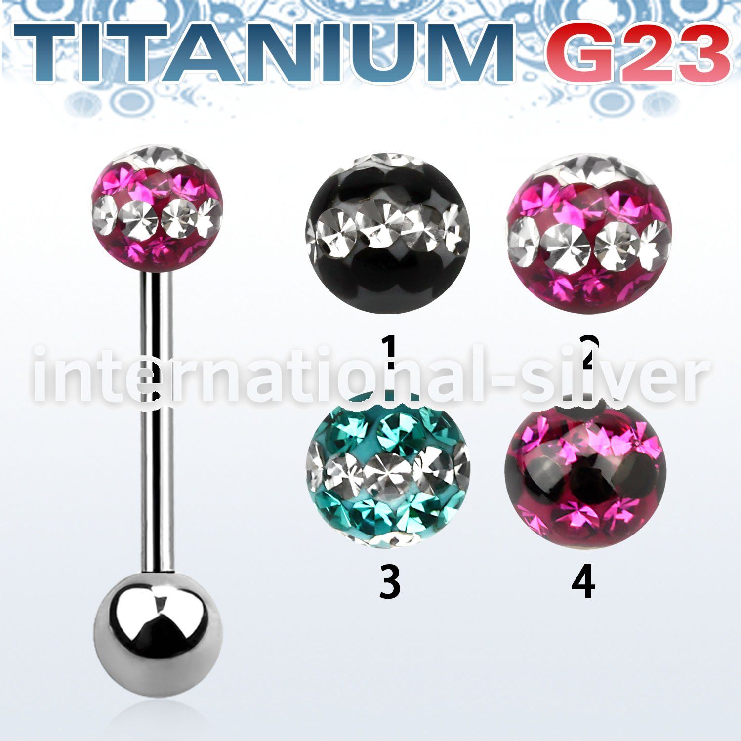 ubbfr5d straight barbells titanium g23 implant grade tongue